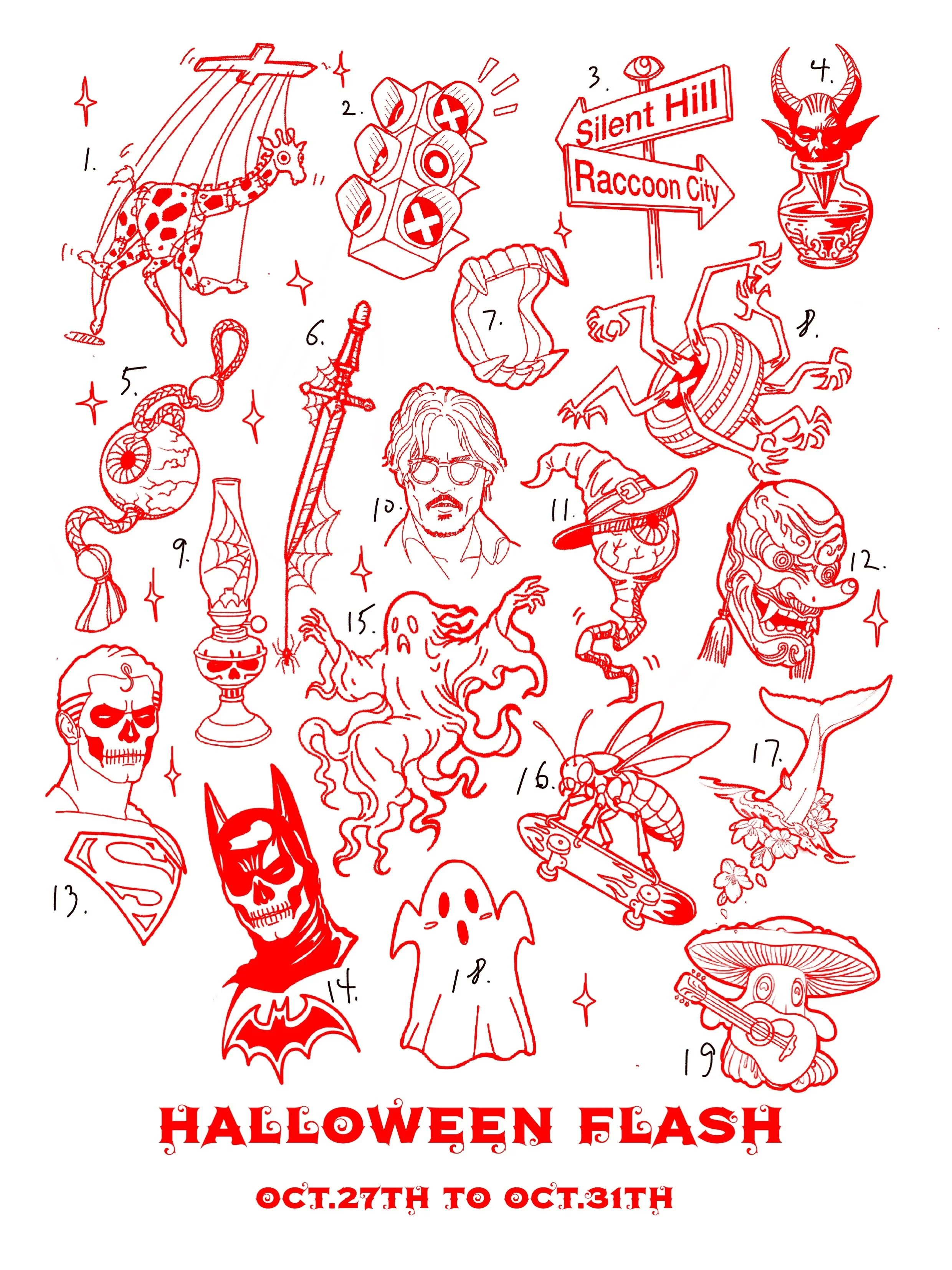 HALLOWEEN FLASH!!!
Come into Gypsy Kings tattoos from October 27th-October 31st for our 2026 Halloween flash! 

Please dm our artists if you see something you like. Appointments and walk ins available!

See you there 🧛🏼&zwj;♂️🦇🎃

#tattoo #hallowe