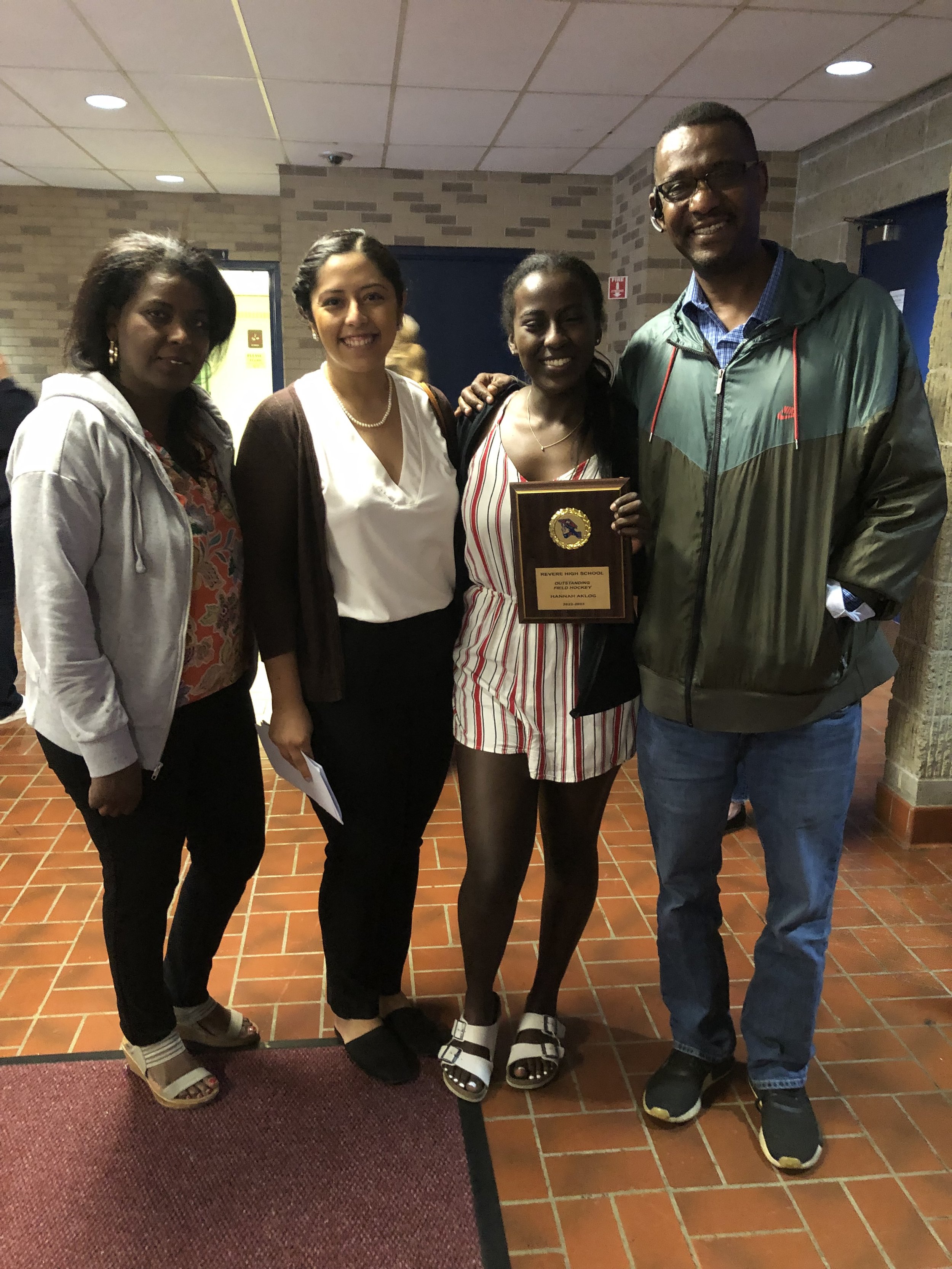 Jacqueline attends the 2023 Revere High Sports Award Ceremony and congratulates the 2023 Class President and her family on her achievements.