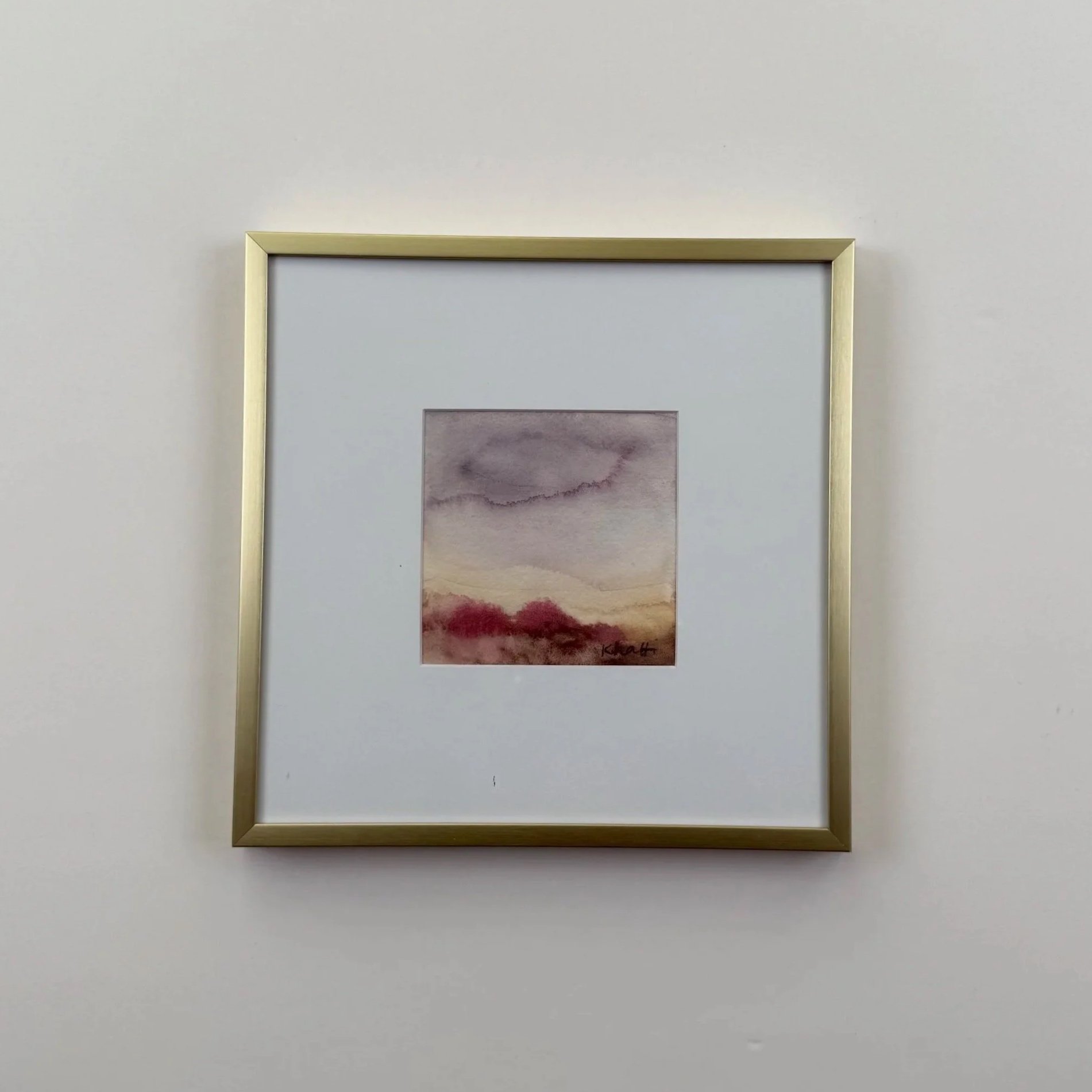 Haze 4"x4" (framed 8"x8") watercolor on archival paper