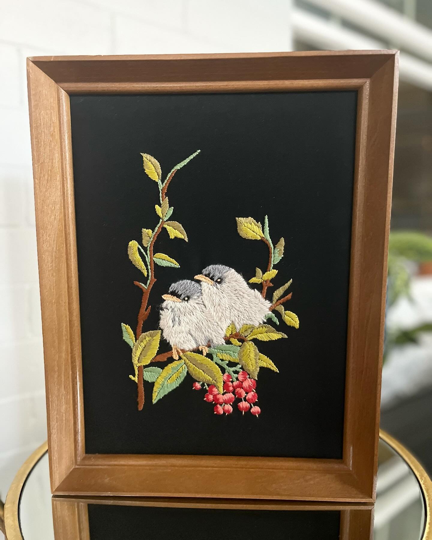 Framed Vintage Janlynn Crewel &ldquo;Birdies&rdquo;Embroidery Stitchery - 9 x 12&rdquo;. Available for $38 and absolutely adorable. 

Vintage items are pre-owned and may show signs of age, love, and character.

- Comment SOLD on item or DM to purchas