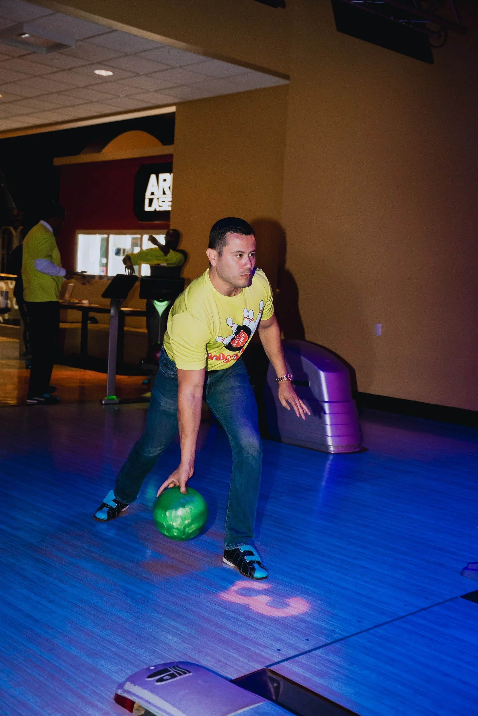 Bowler approaching the lane.