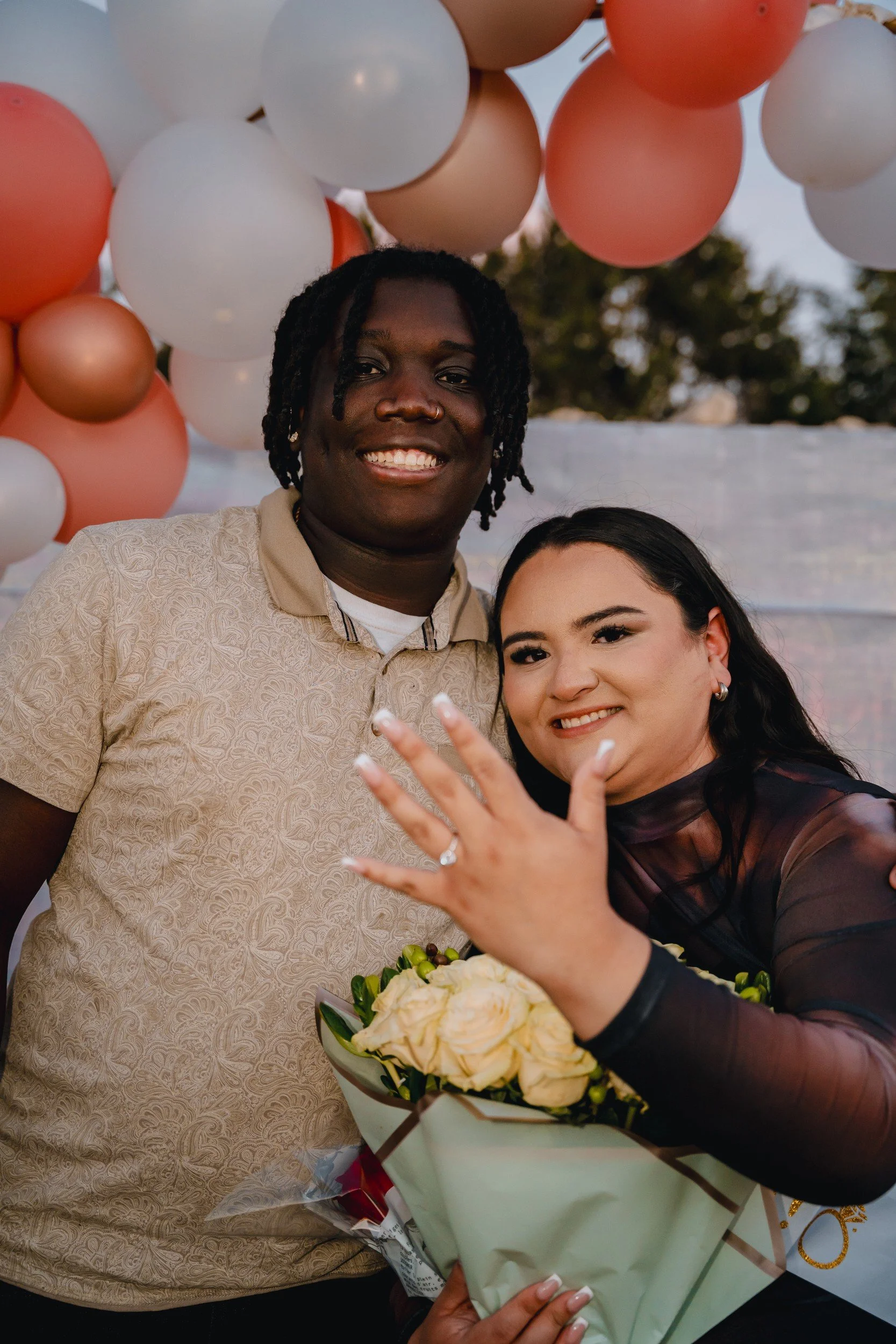 Elijah and Jill celebrating their engagement.