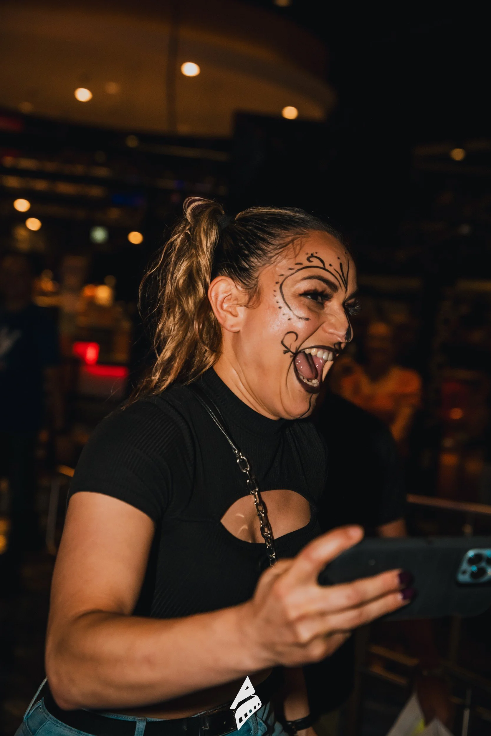 Candid reaction from an event attendee.