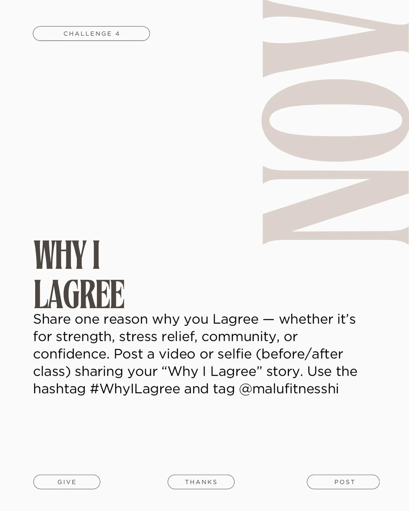 We&rsquo;re kicking off our last month of the BACK TO LAGREE challenge!💪🏾🎉

This month&rsquo;s challenge is to share why you love Lagree. Post a video or selfie (before/after class) sharing your &ldquo;Why I Lagree&rdquo; story. Use the hashtag #W