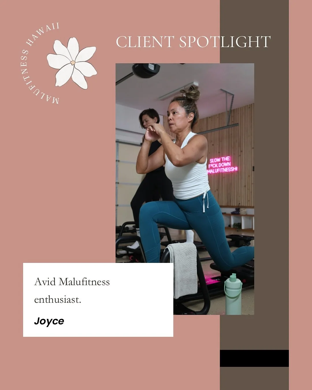 Client Spotlight Joyce 🌸

Joyce has been with us for a minute now and she really inspires everyone who walks through those doors. The way she shows up and keeps going is what Malu is all about

This space was built for people to feel supported, empo