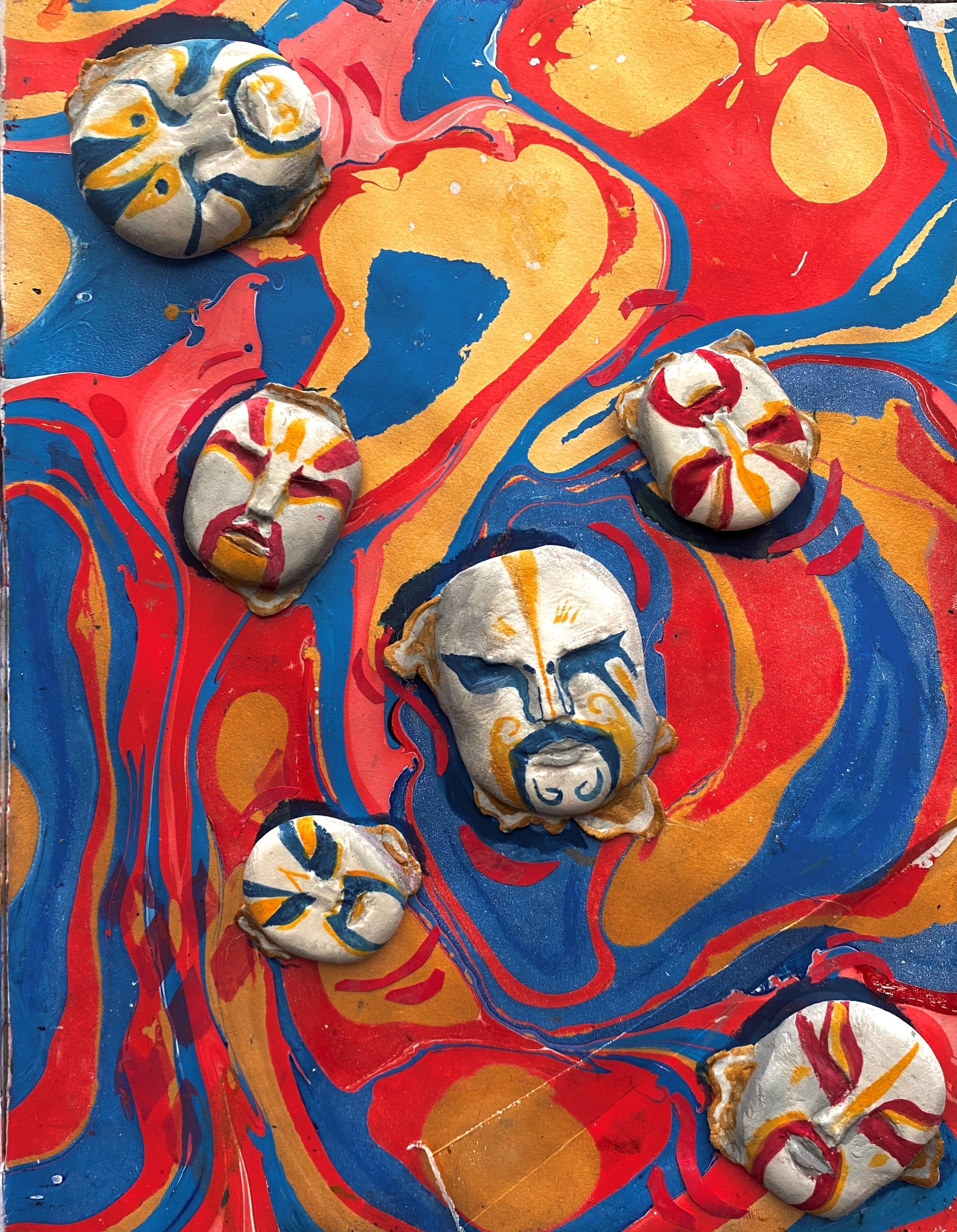Amalgamation, 2019, Mixed media on paper, 9in x 12in
