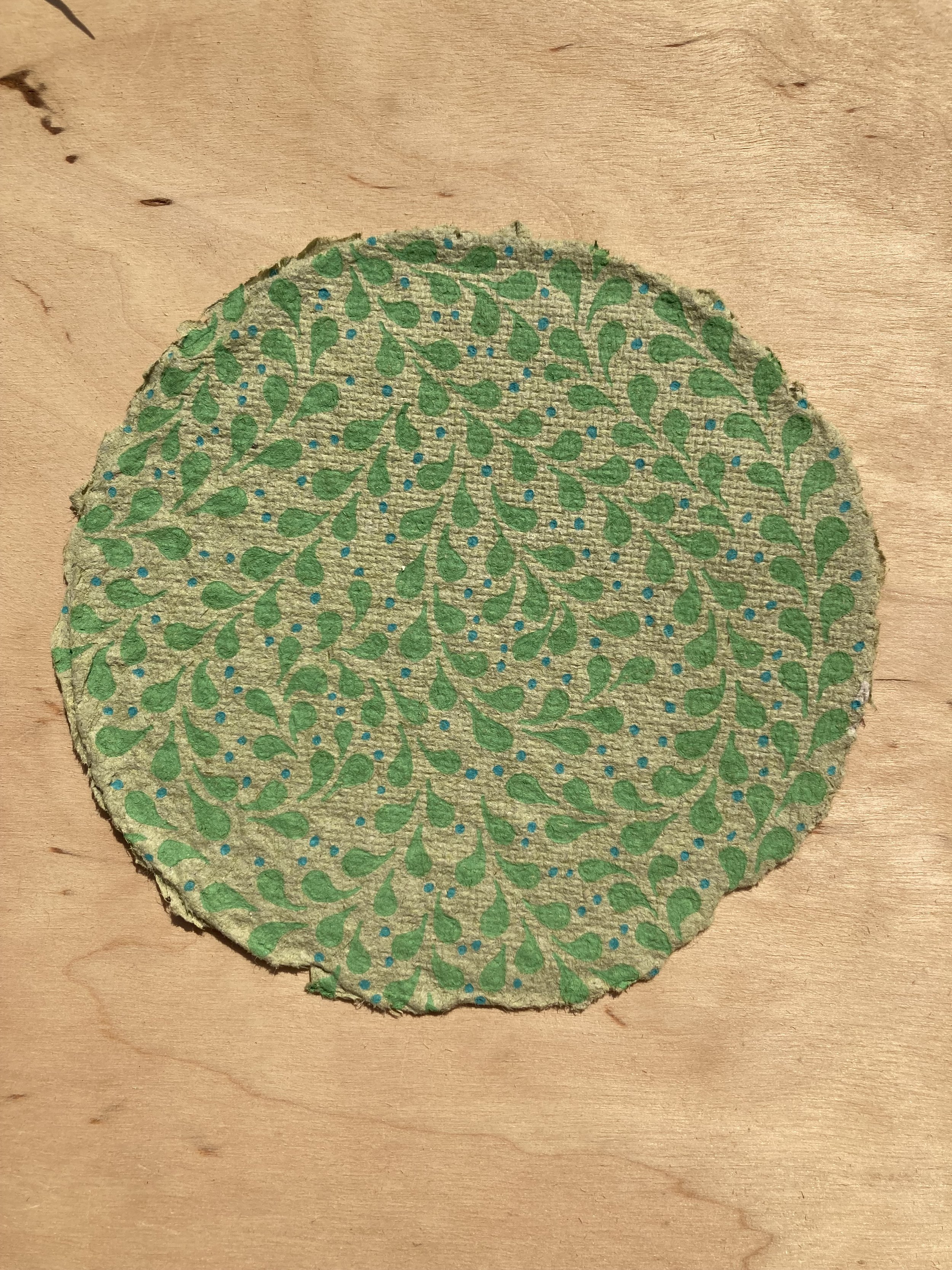 Kaartje Handgeschept Mandala Groen