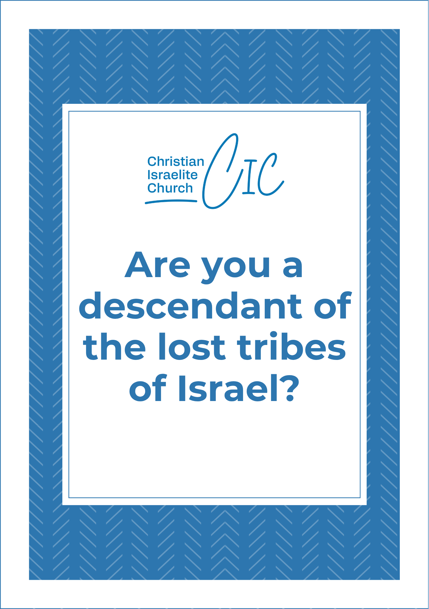 Are you a descendant of the lost tribes of Israel? - Brochure