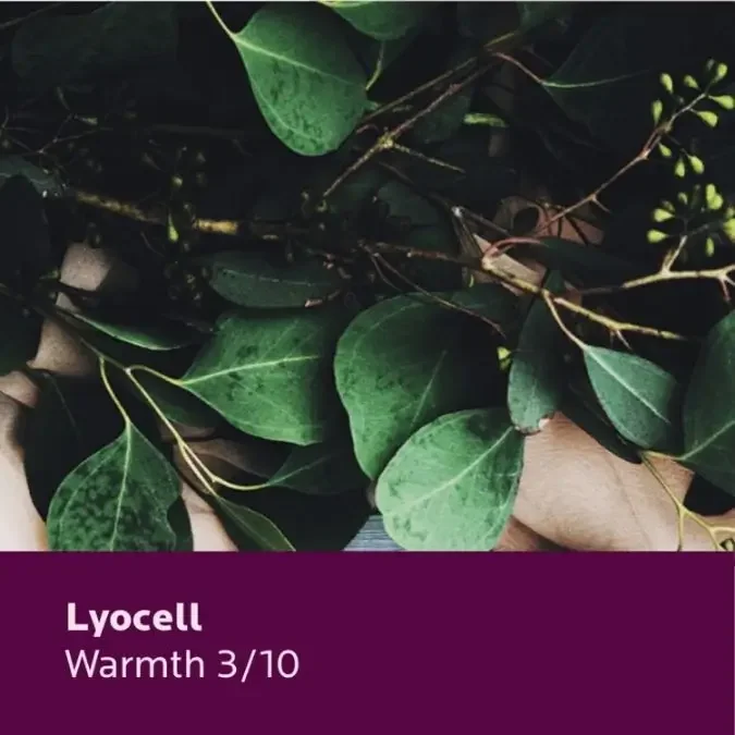 Lyocell warmth rating indicating light insulation and high breathability in winter.