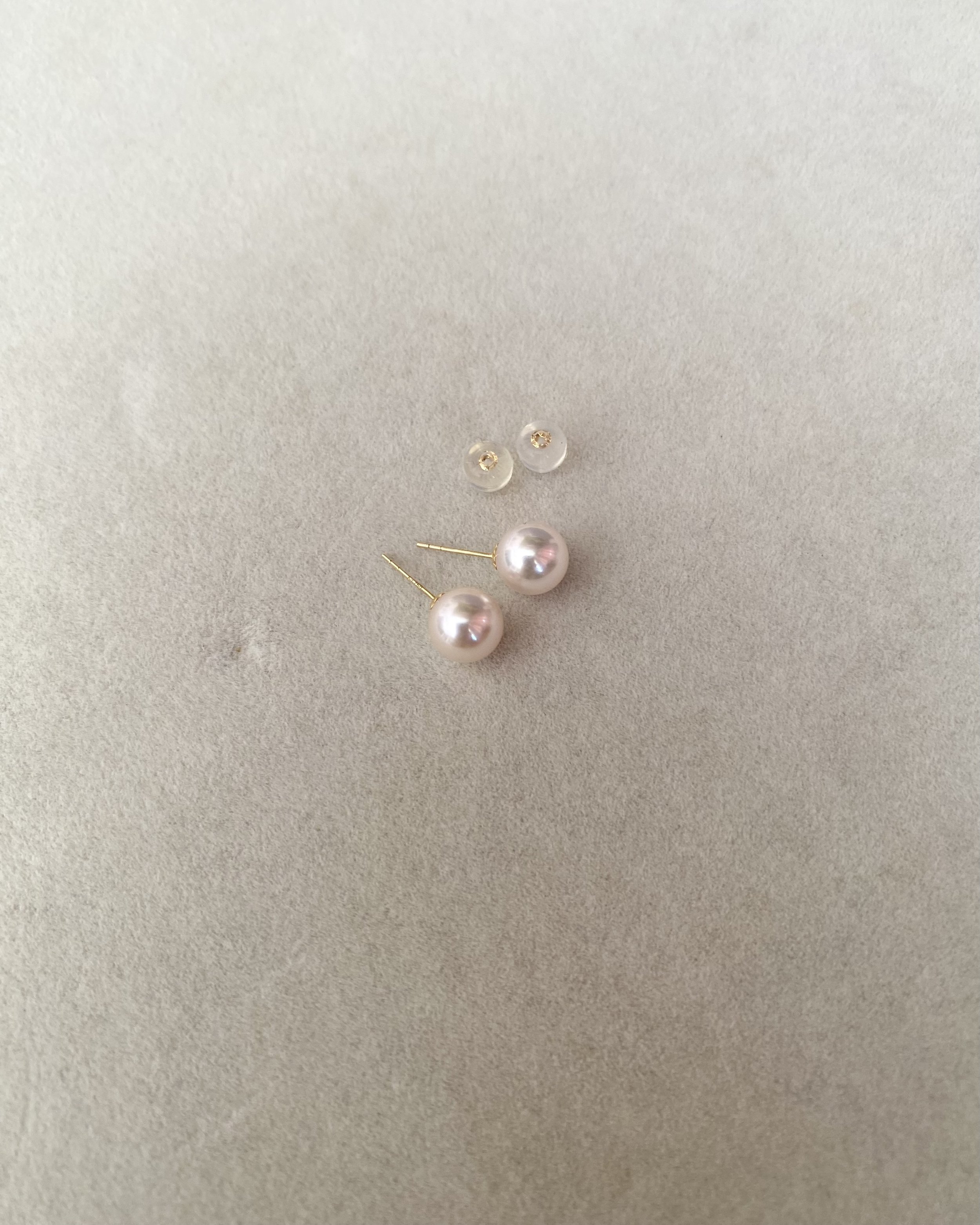 Specially Selected Top Gr White Japanese Koshimono Akoya Pearl Earrings 7.7mm, Otsuki Pearl, 6A Aurora Lustre, Solid 18K Gold Posts Starlit Pearls