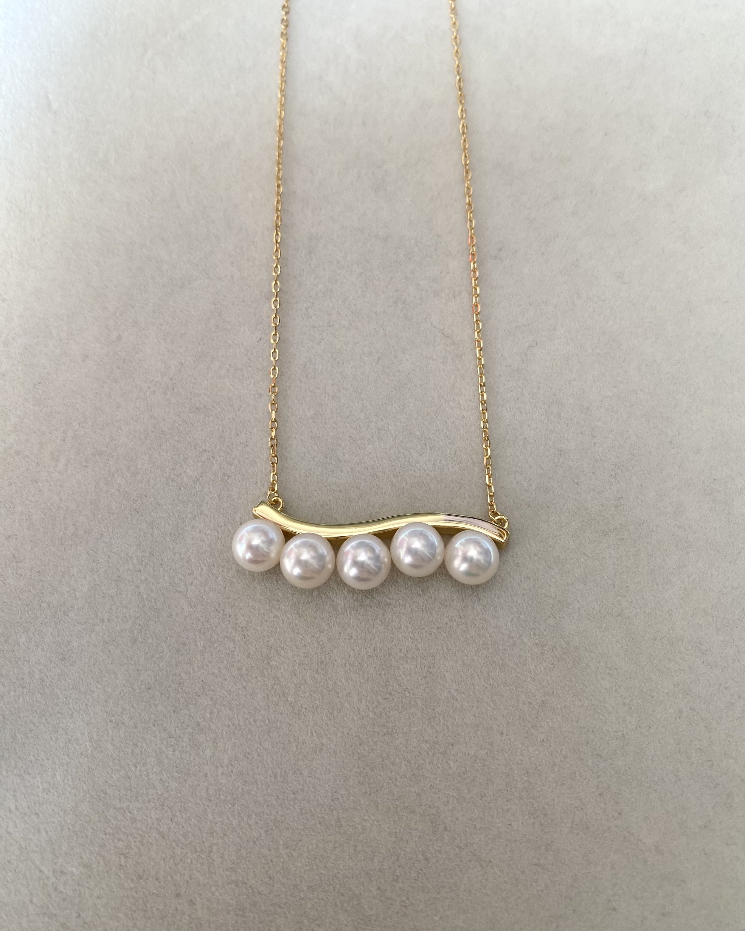 Premium 6-6.5mm Japanese White Akoya Pearl Pendant Necklace, Soft Pink Overtones, Original Japanese Thick S925 Silver Wave Design Setting Starlit Pearls
