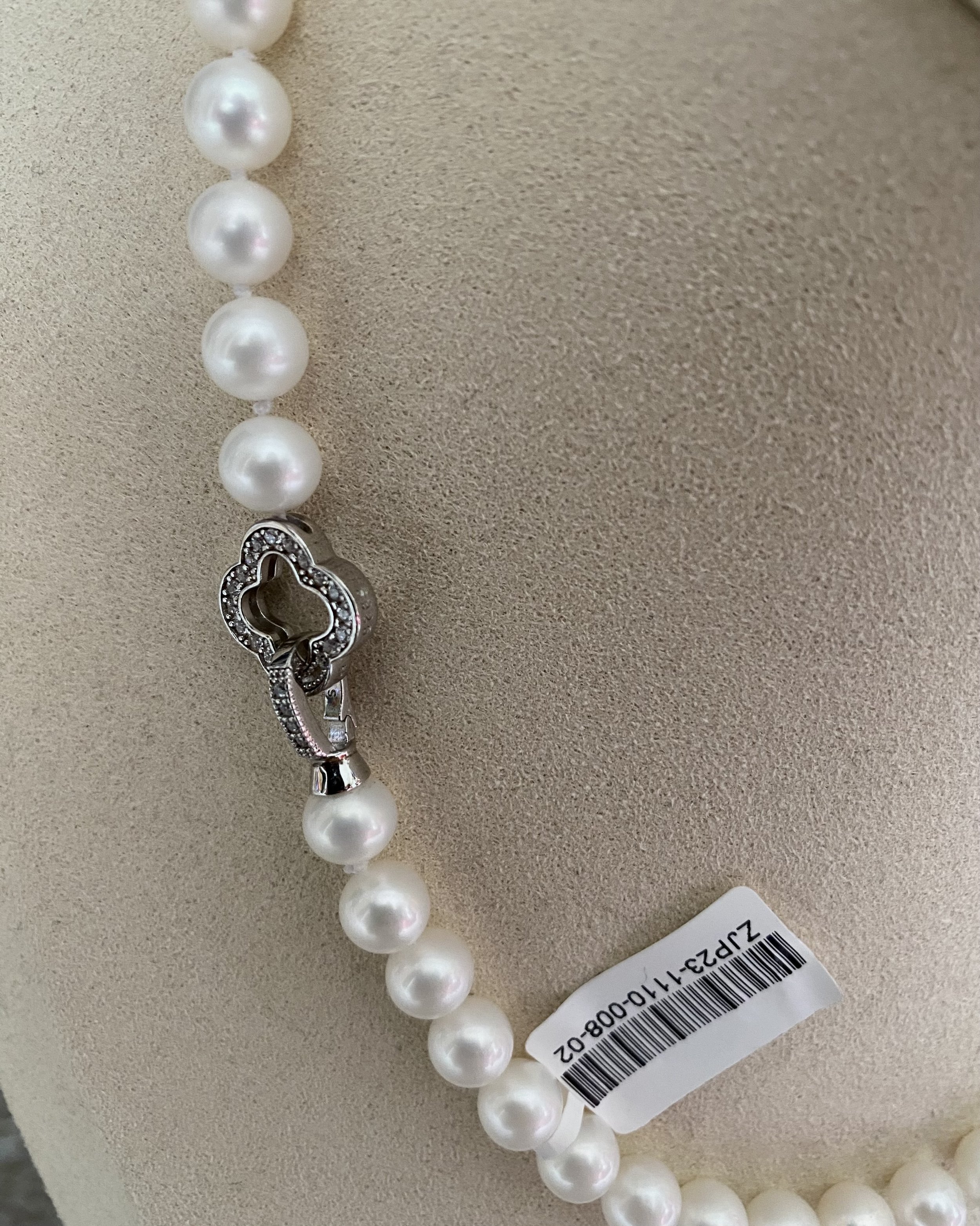 Guild Certified Superior Snow White Nucleus-Free Freshwater Pearl Necklace 8mm, Satin Lustre, S925 Silver Convertible Floral Clasp Starlit Pearls