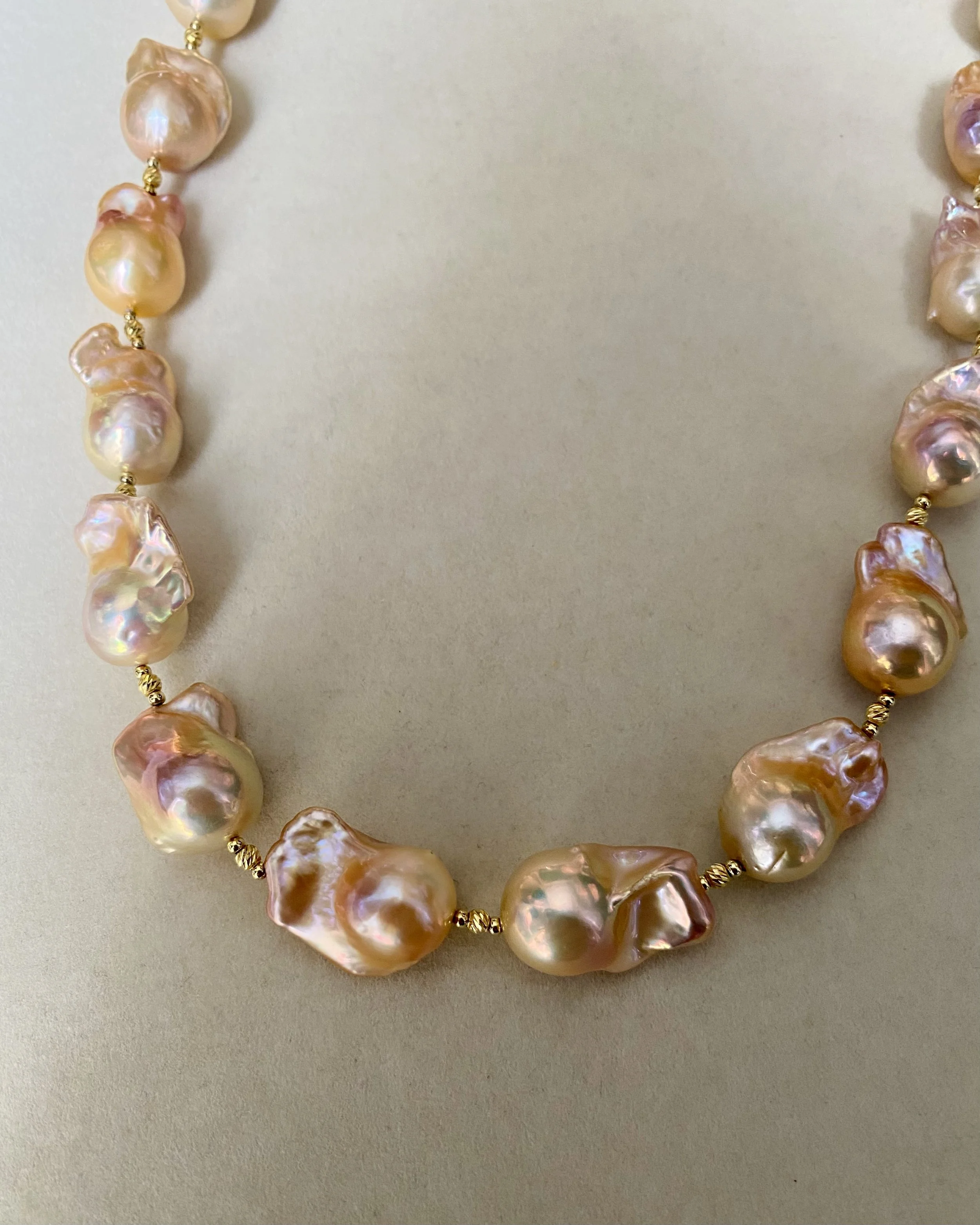 Genuine 21mm-24mm Rare, High-Grade, Metallic Luster, Cultured Freshwater Large Baroque Pearl Chunky Necklace, Purple-Pink-Orange Gradient Extended 19" Length, Sterling Silver Accessories
