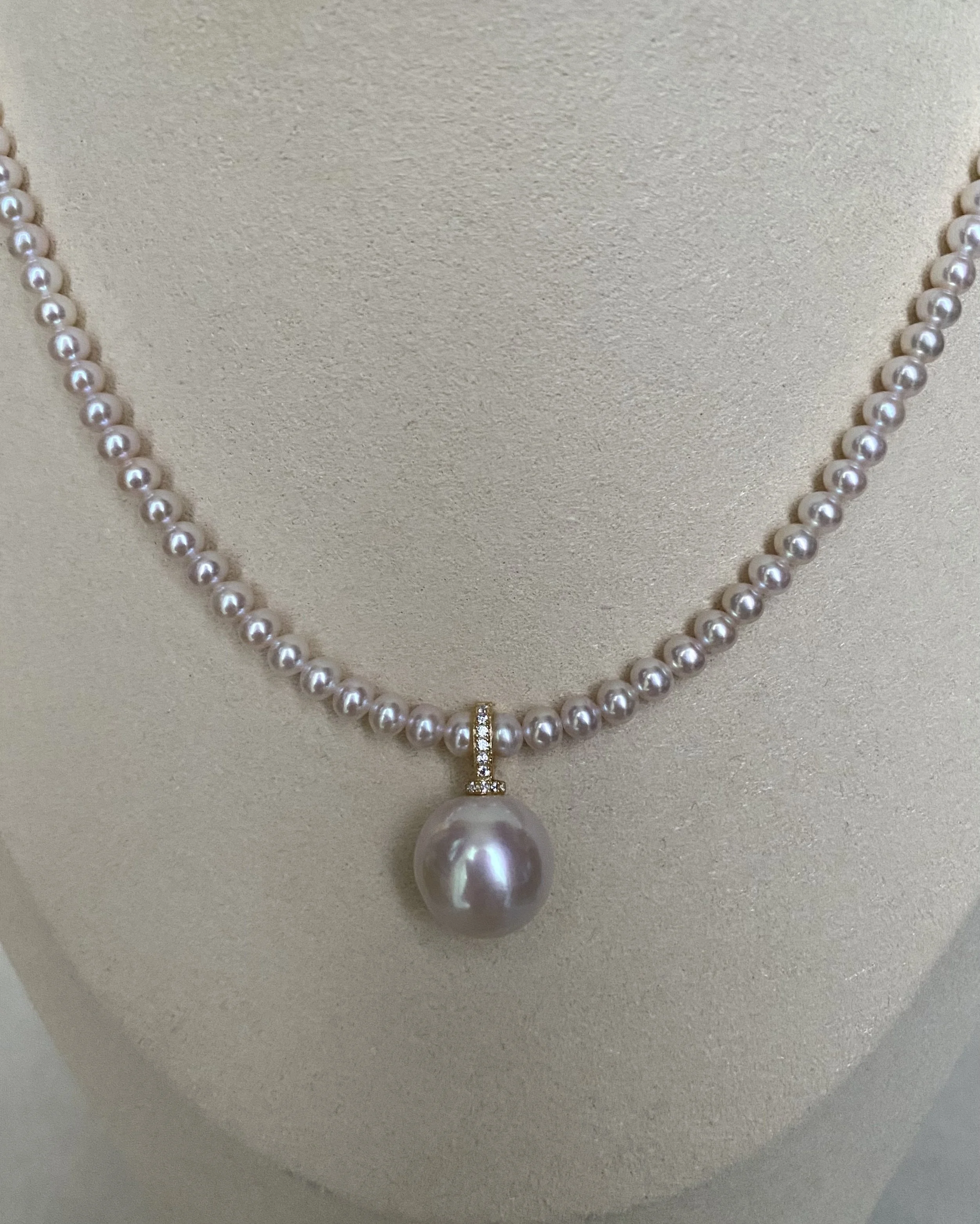 4.5-5mm Top Mirror-Like Luster Japanese Freshwater Cultured Rose Pink Pearl Necklace: Exquisite Mini Strand with AU750 18ct Solid Gold Clasp