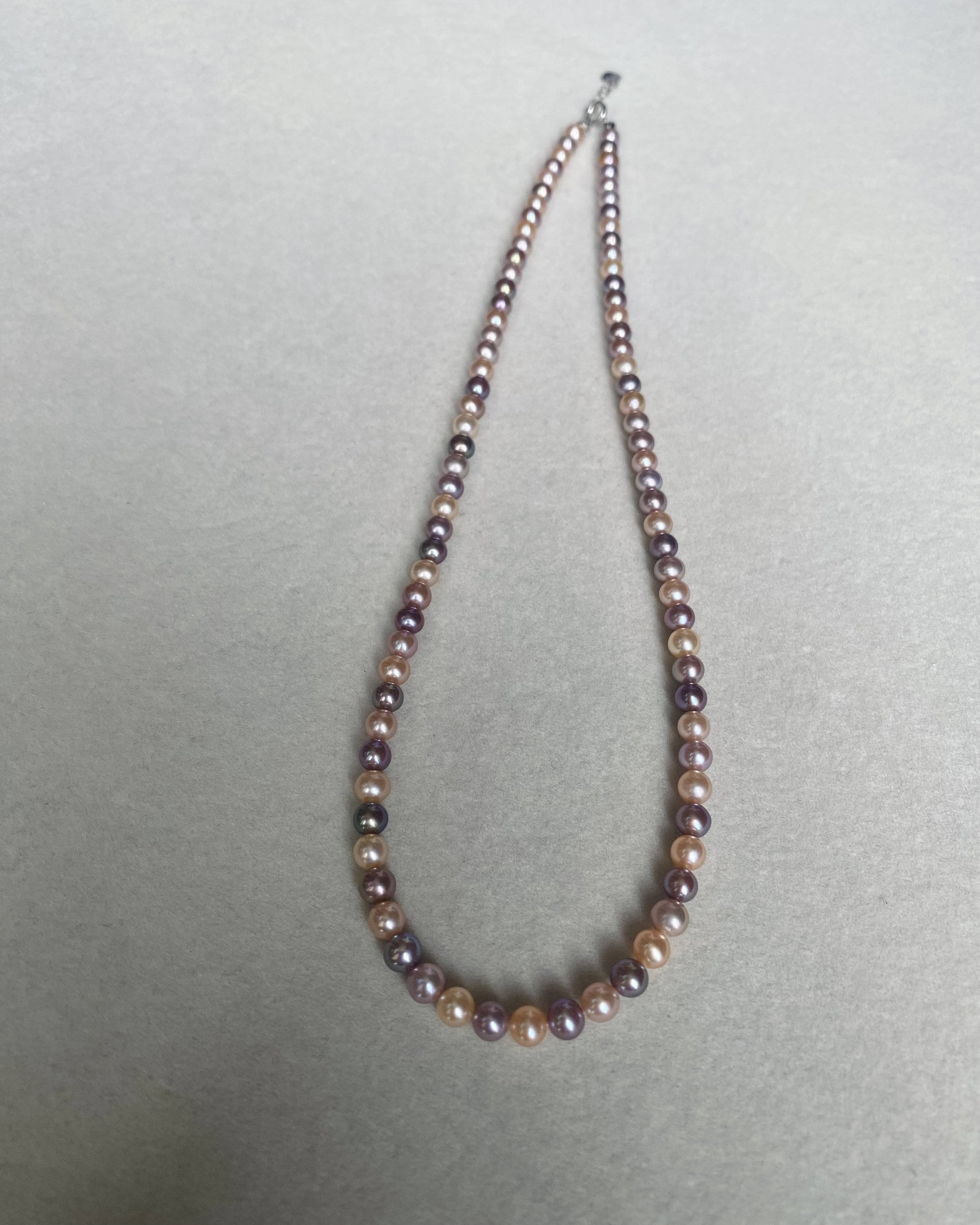 Top-Tier 4.5-5mm Dazzling Multi-Colored Freshwater Mini Pearl Necklace with AU750 18K Solid White Gold Clasp, Unparalleled Luster, Vivid Hues Starlit Pearls