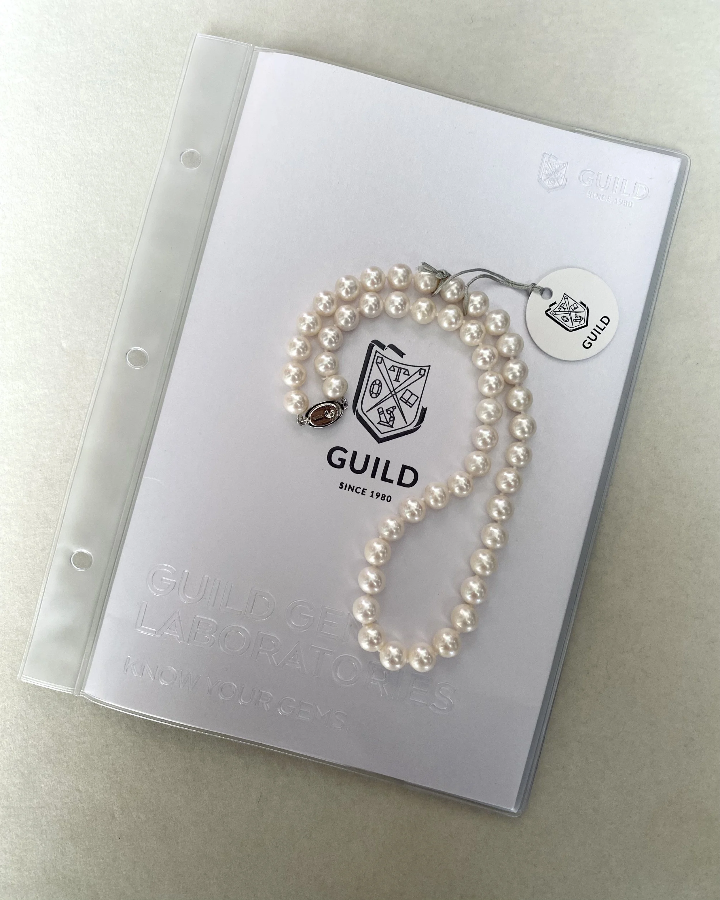 Superior Grade 9mm Freshwater Nucleus-Free Cultured Pearl Necklace, Ivory White, Guild Gem Laboratories-Certified, S925 Silver Pea Clasp