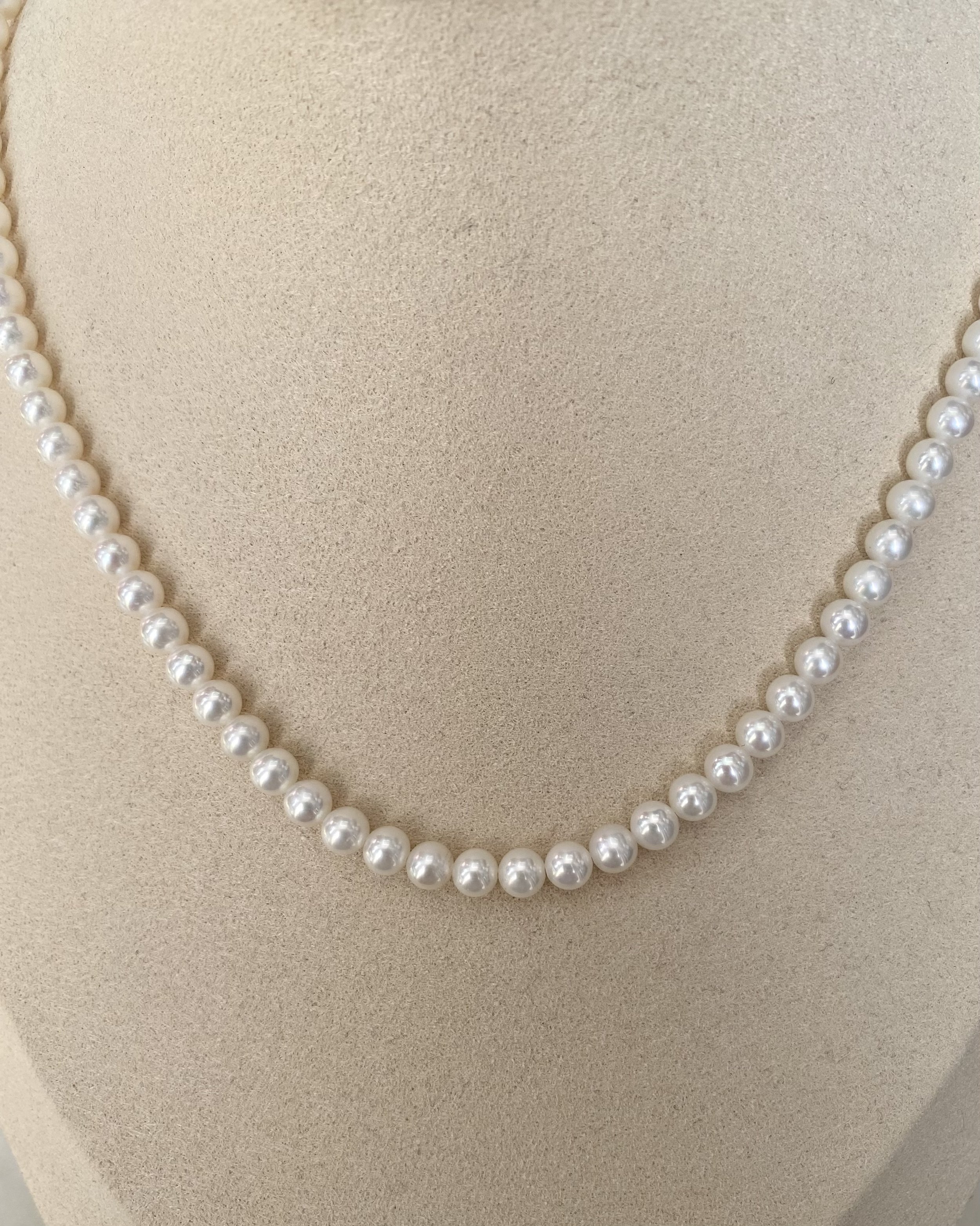 High Quality 5-5.5mm Cool-Toned White Nucleus-Free Freshwater Pearl Necklace, Mirror-Like Lustre, S925 Silver Clasp+3cm, Classic Simplicity Starlit Pearls
