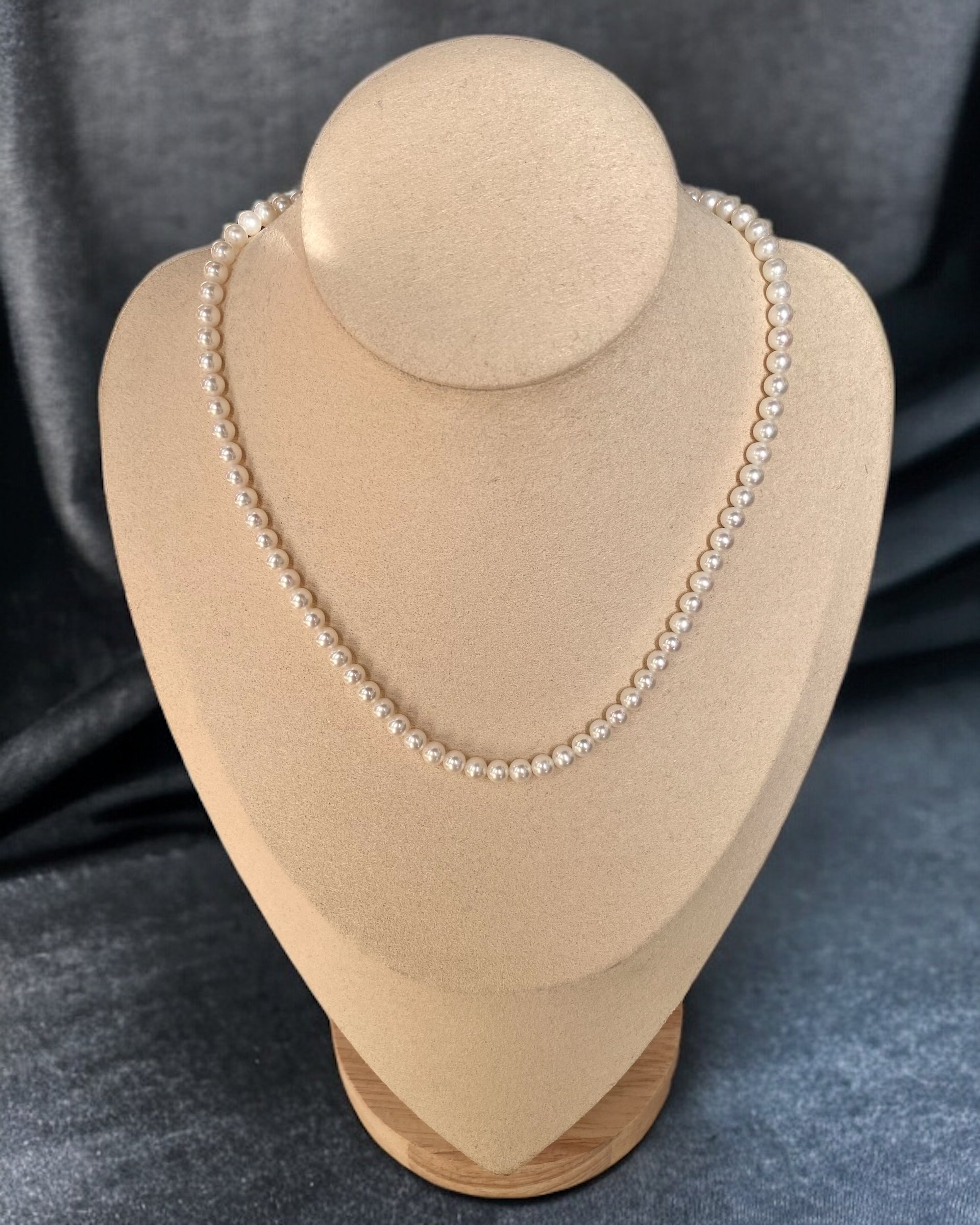High Quality 5-5.5mm Cool-Toned White Nucleus-Free Freshwater Pearl Necklace, Mirror-Like Lustre, S925 Silver Clasp+3cm, Classic Simplicity Starlit Pearls