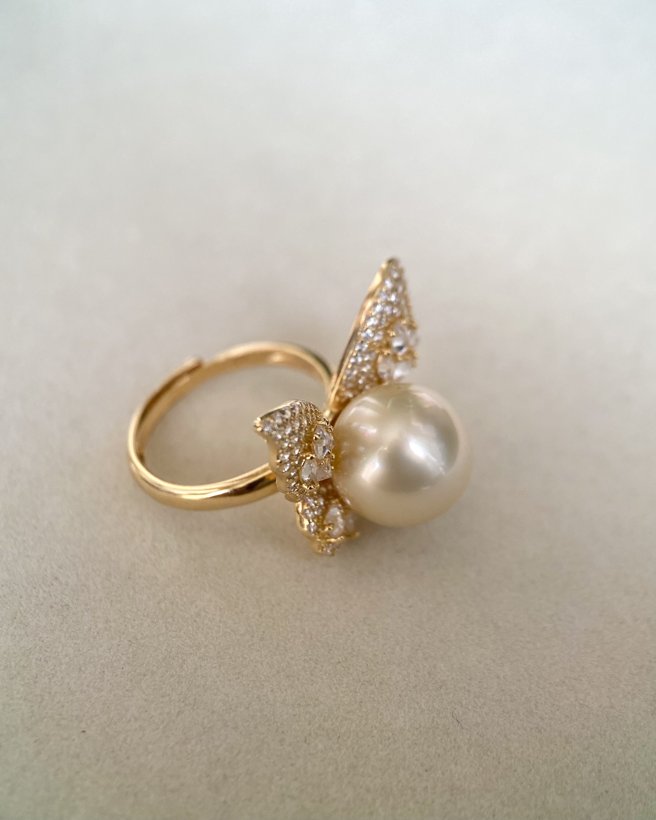 11.5-12mm Phoenix-Grade Australian South Sea Golden Pearl Ring, Flawless Round, Adjustable S925 Setting, HK International Jewellery Showpiece Starlit Pearl
