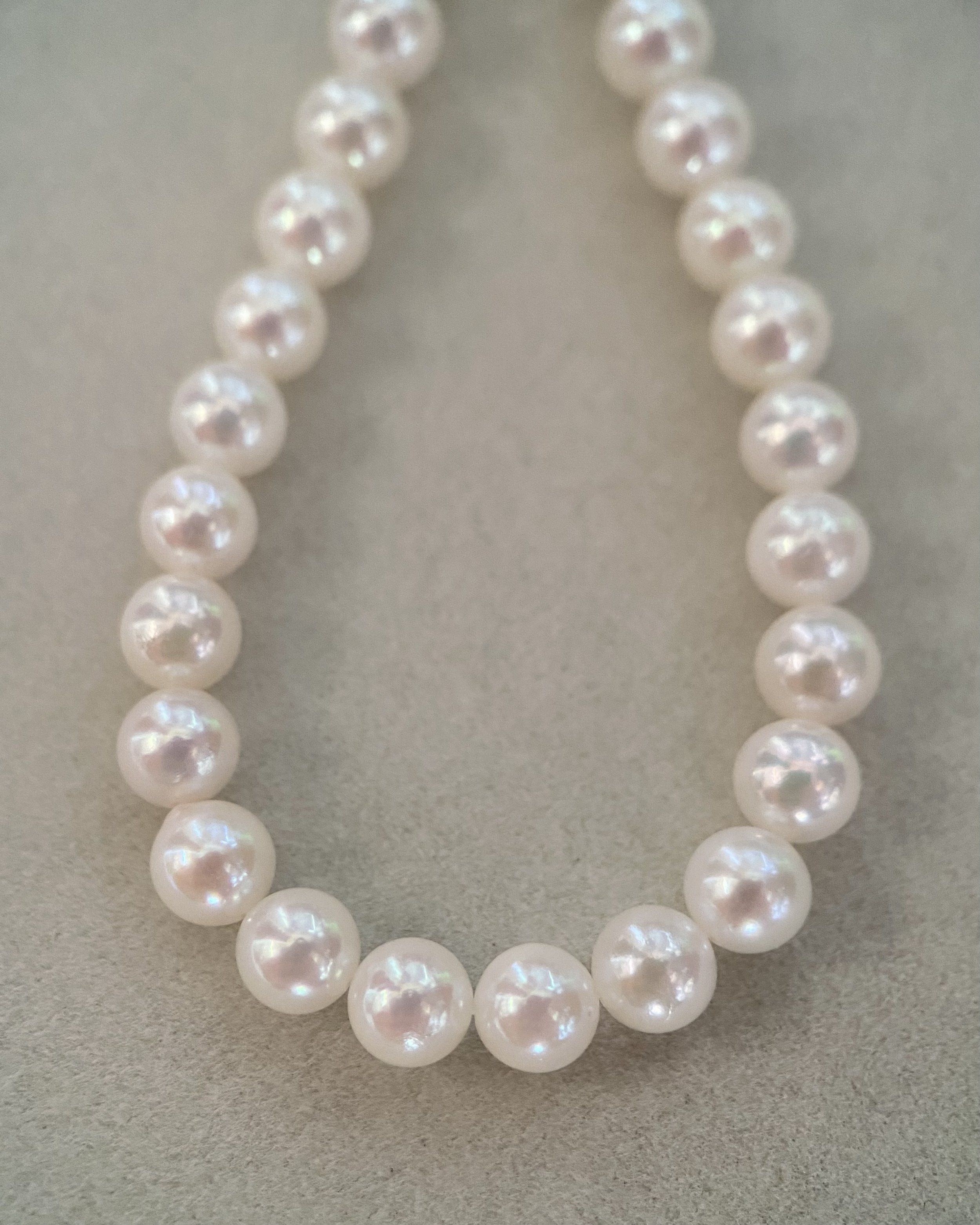 Rare 5.5-6mm Japanese Koshimono White Akoya Pearl Necklace, Japanese Mother-of-Pearl Butterfly Adjustable S925 Clasp, Radiant Pink Overtones Starlit Pearls