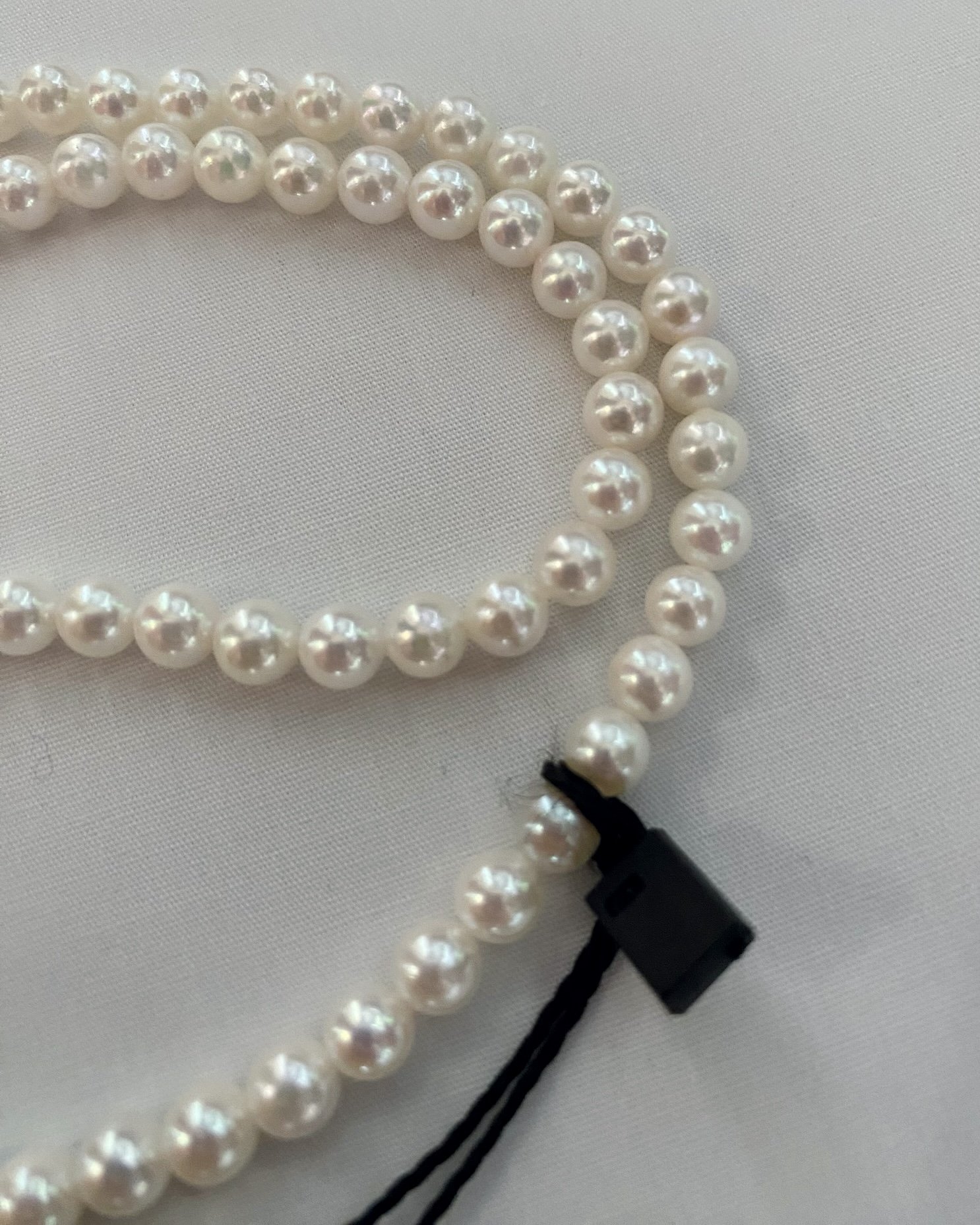 Rare 5.5-6mm Japanese Koshimono White Akoya Pearl Necklace, Japanese Mother-of-Pearl Butterfly Adjustable S925 Clasp, Radiant Pink Overtones Starlit Pearls