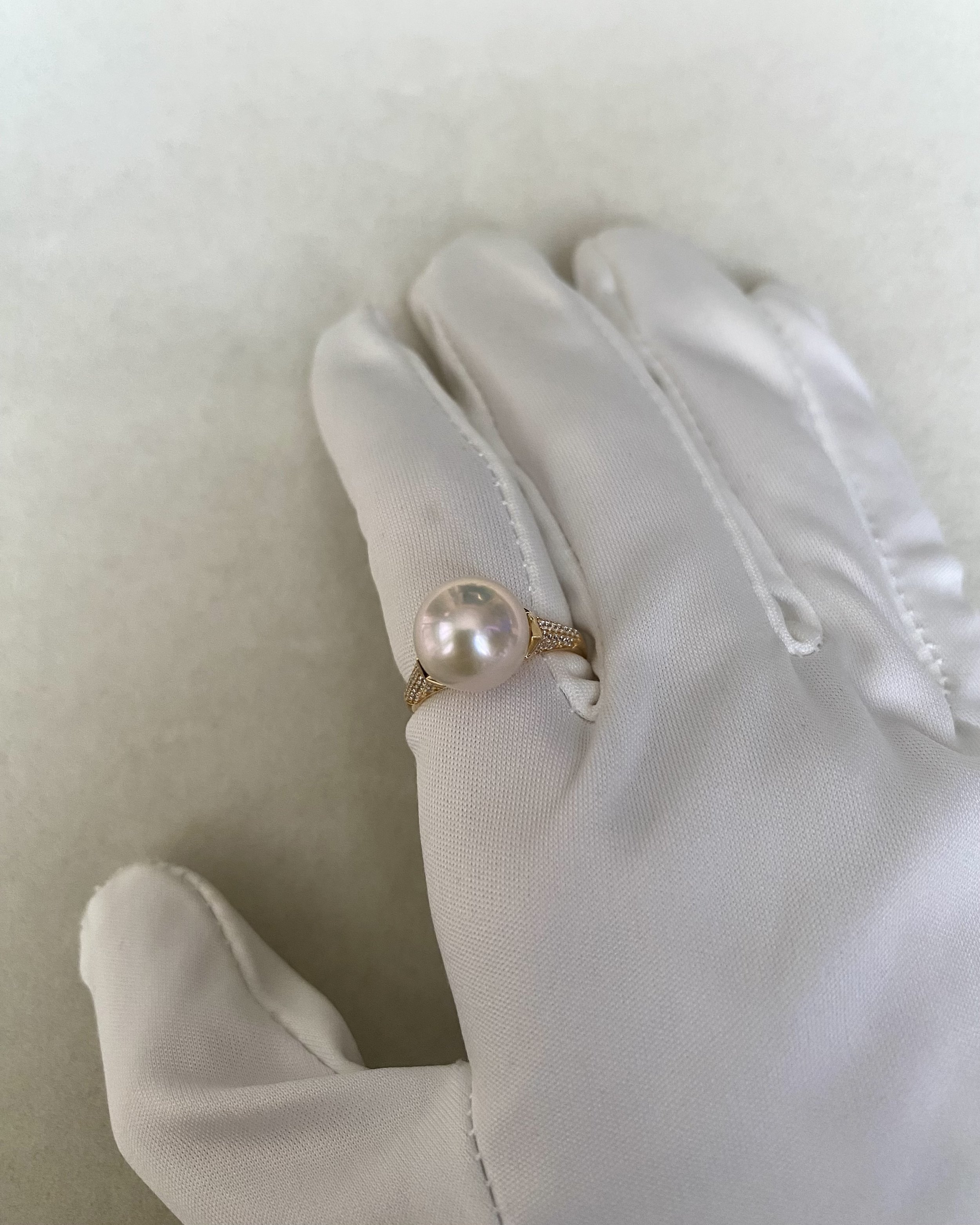 10.2mm Japanese Freshwater Rose Pink Pearl Ring – Artistic Sculptural Design, S925 Silver with Sparkling Pavé Accents, Adjustable Starlit Pearls