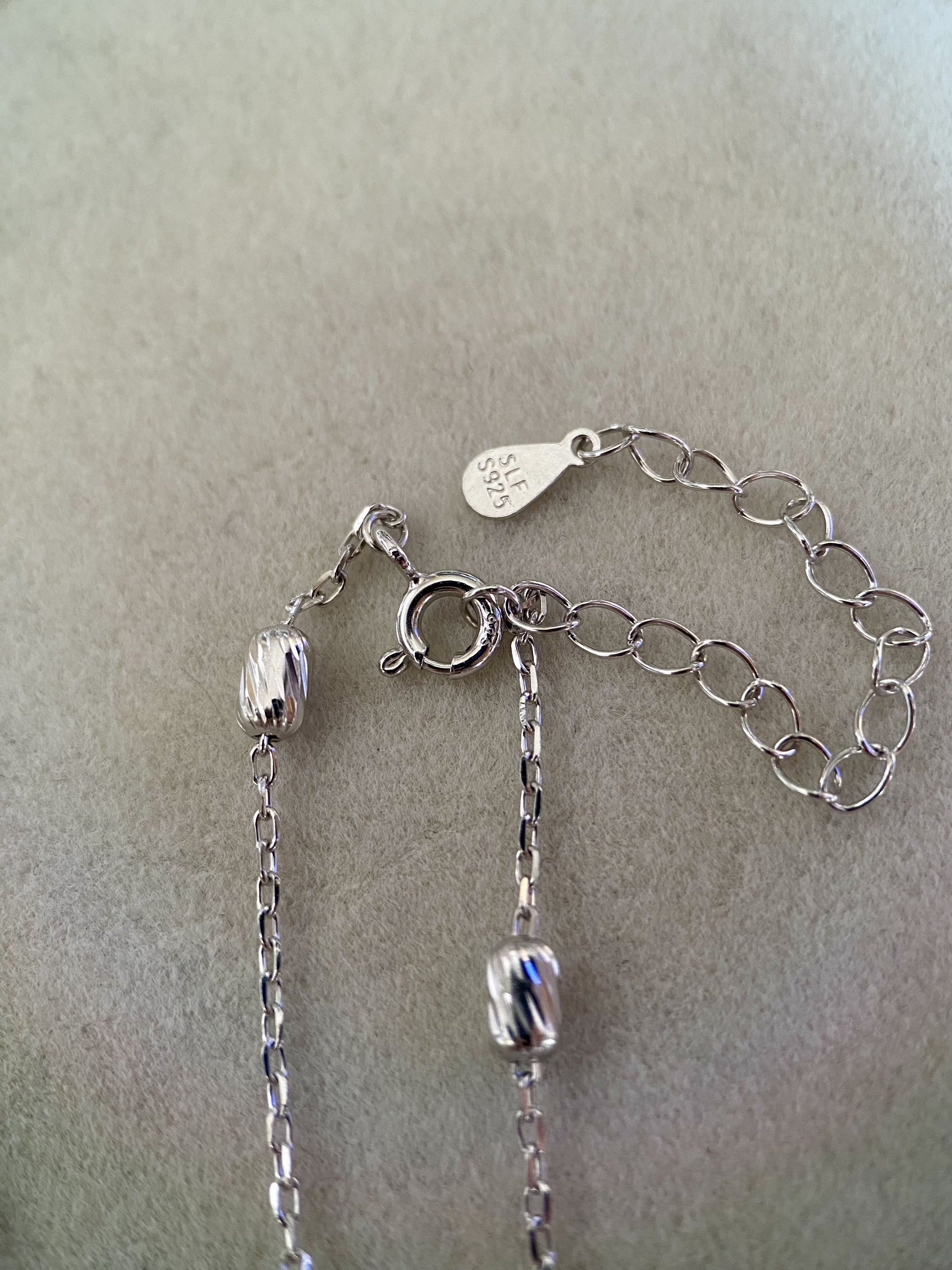 Original Japanese-Finished 6.5–7mm Classic White Akoya Pearl Y Necklace – S925 Silver Sparkling Textured Bead Chain, Double-Drop Design Starlit Pearls