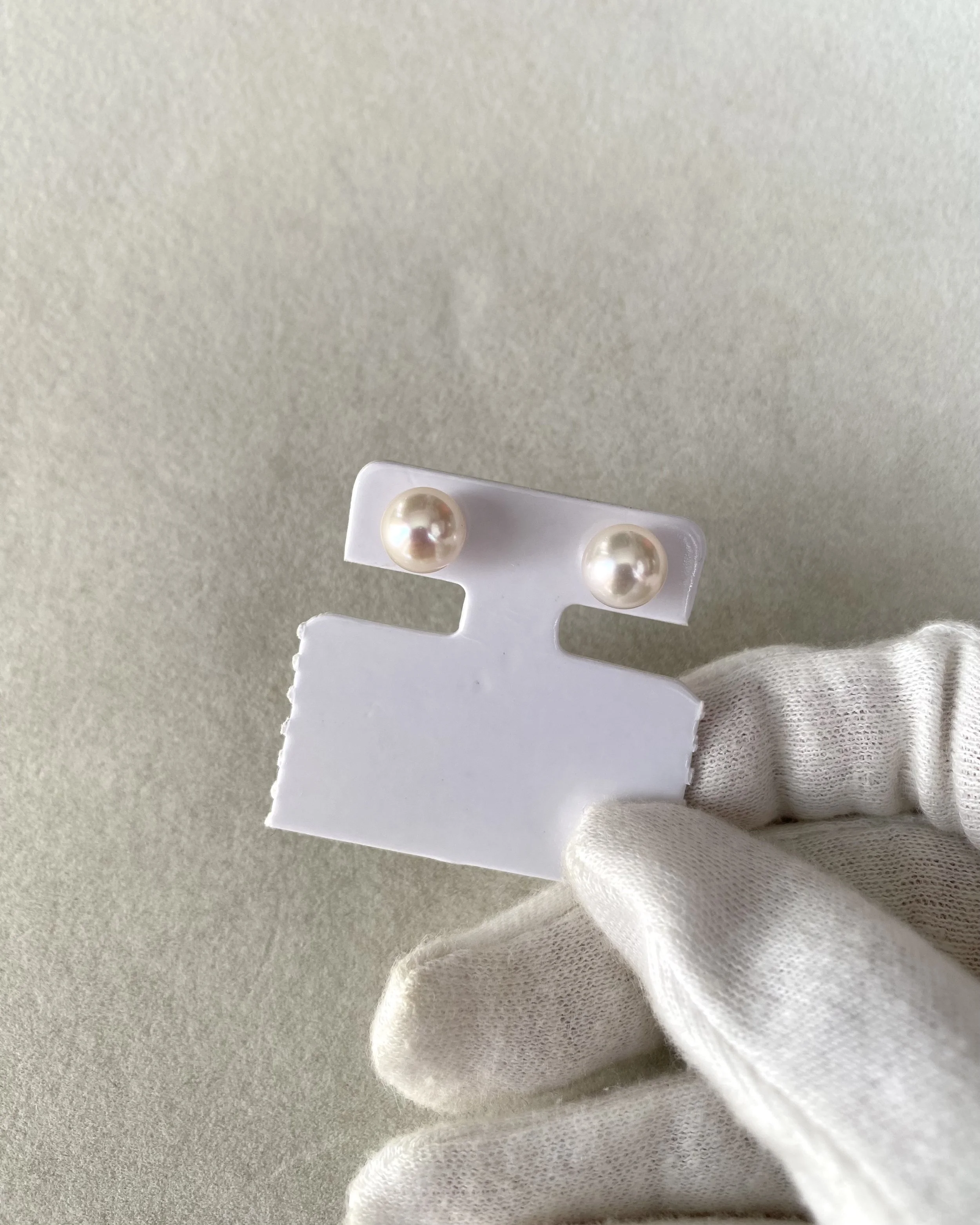 Specially Selected Top Gr White Japanese Koshimono Akoya Pearl Earrings 7.7mm, Otsuki Pearl, 6A Aurora Lustre, Solid 18K Gold Posts Starlit Pearls