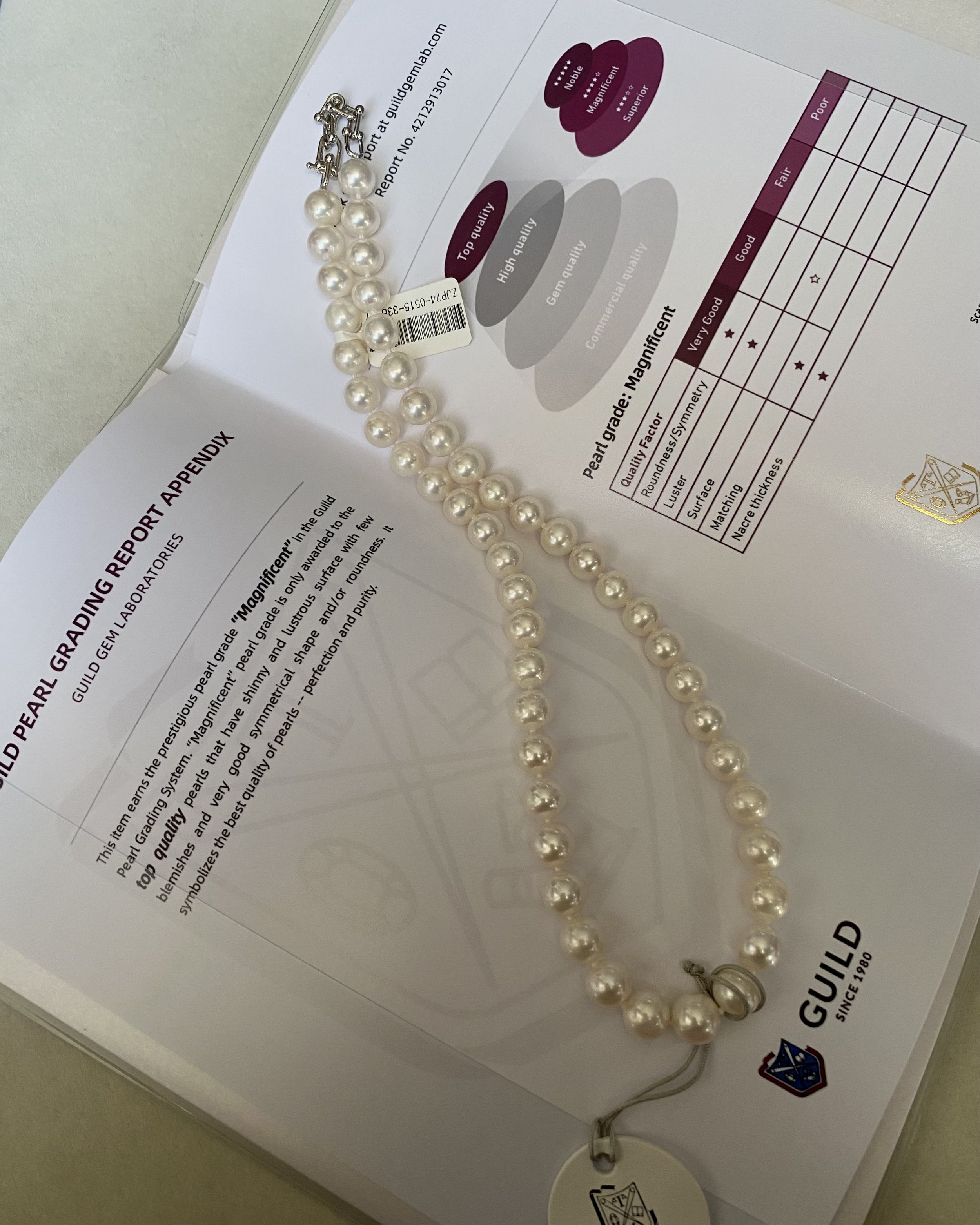 Top-Grade-Magnificent 9mm Glacial White Nucleus-Free Freshwater Pearl Necklace, Striking Cool Lustre, GUILD Certified, Adjustable S925 Clasp Starlit Pearls