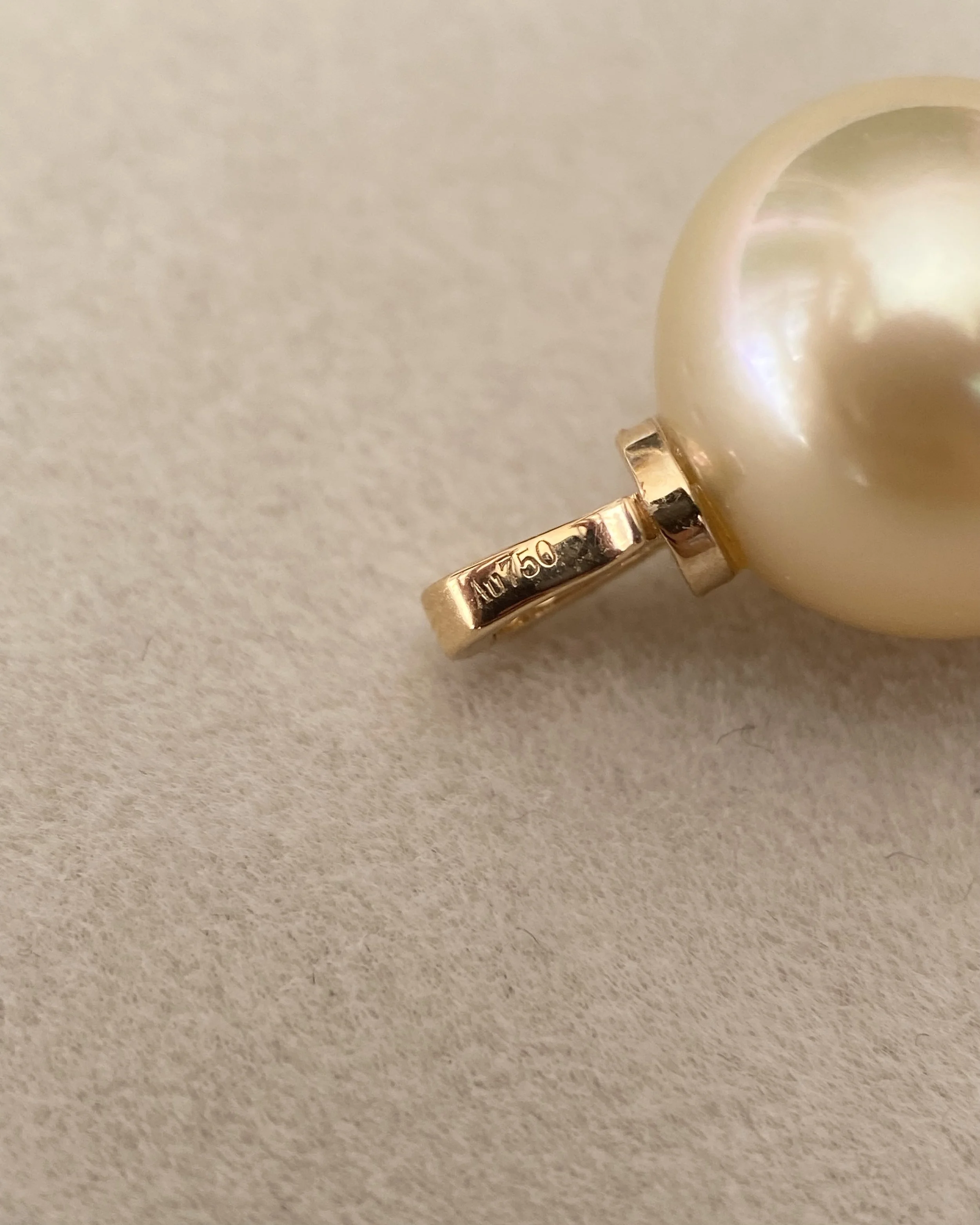 12.1mm Genuine Golden South Sea Pearl Pendant, Solid 18K Gold Clip Bail, Pavé CZ Diamond Accents, Mirror-Like Lustre, Gift For Her Starlit Pearls