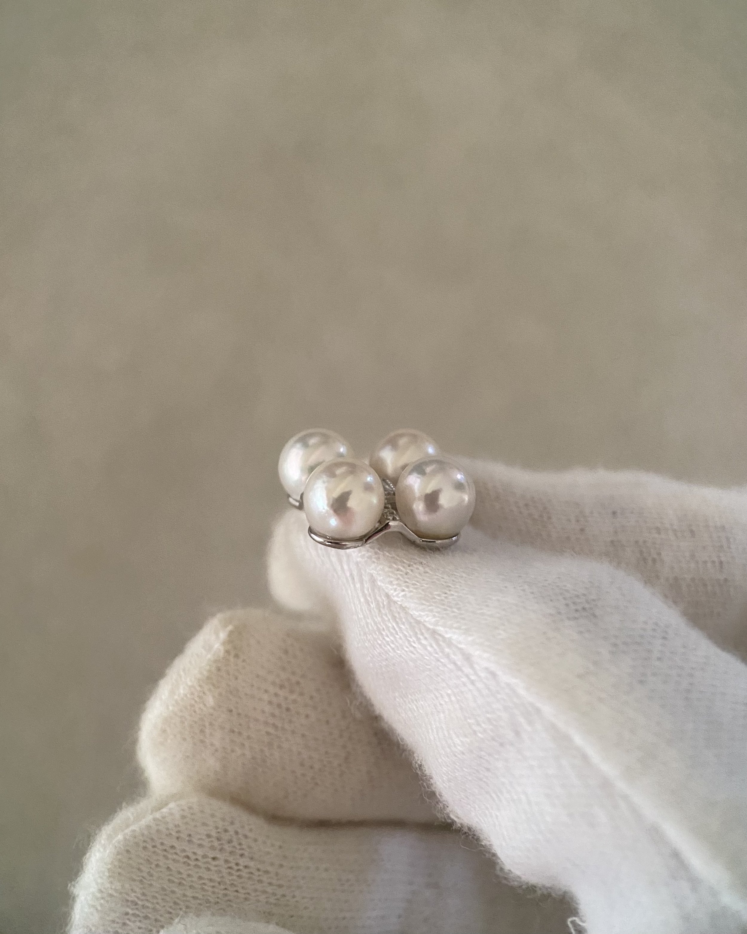 White Japanese Four-Akoya Pearl Floral Cross Pendant 6.2mm, Pink Overtones & Luminous Lustre, S925 Silver Openable Bail, Gift for Her Starlit Pearls