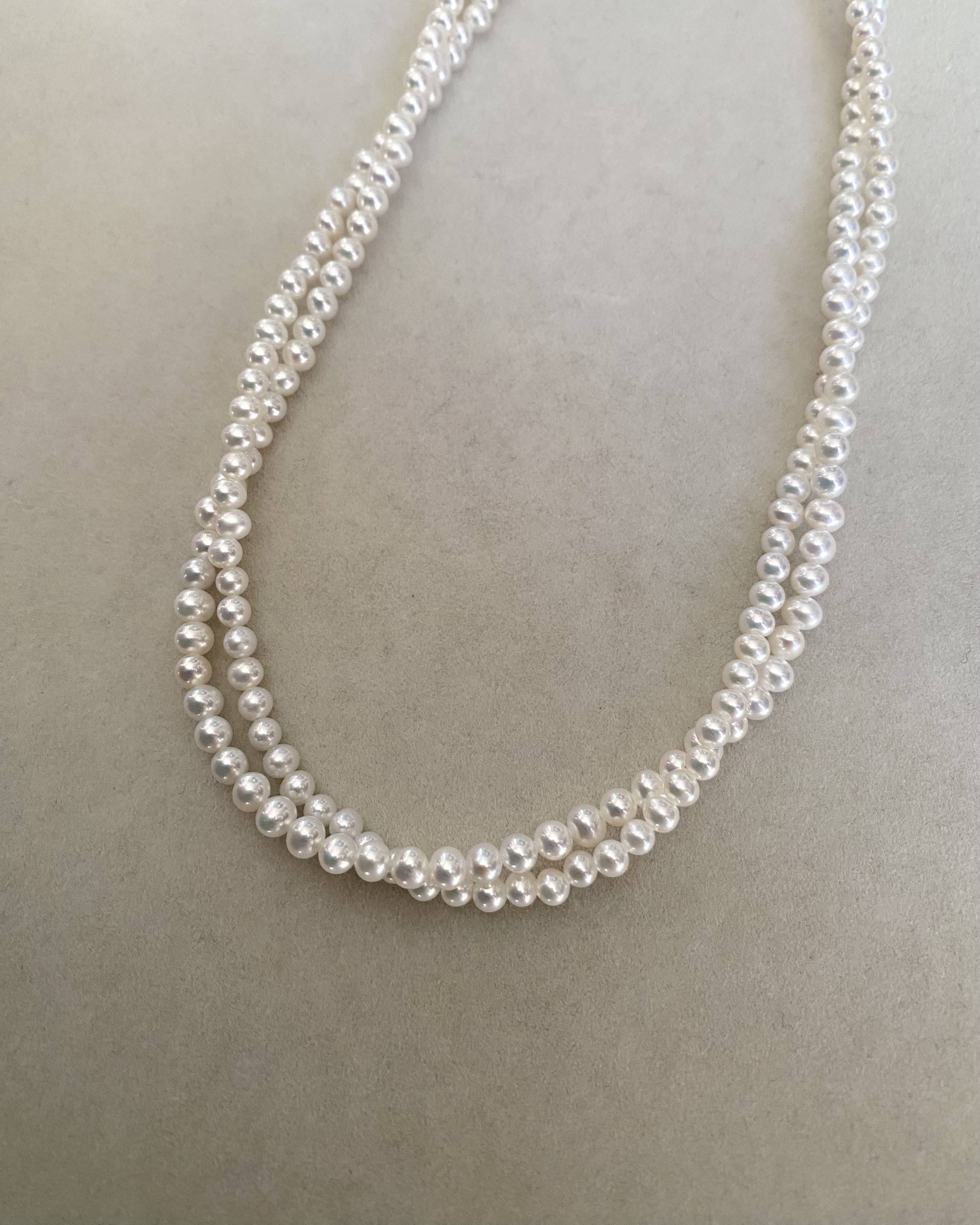 Top Lustre 4-4.5mm Radiant White Freshwater Nucleus-Free Double-Strand Pearl Necklace, Mirror-Like Shine, Japanese Durable S925 Silver Clasp Starlit Pearls
