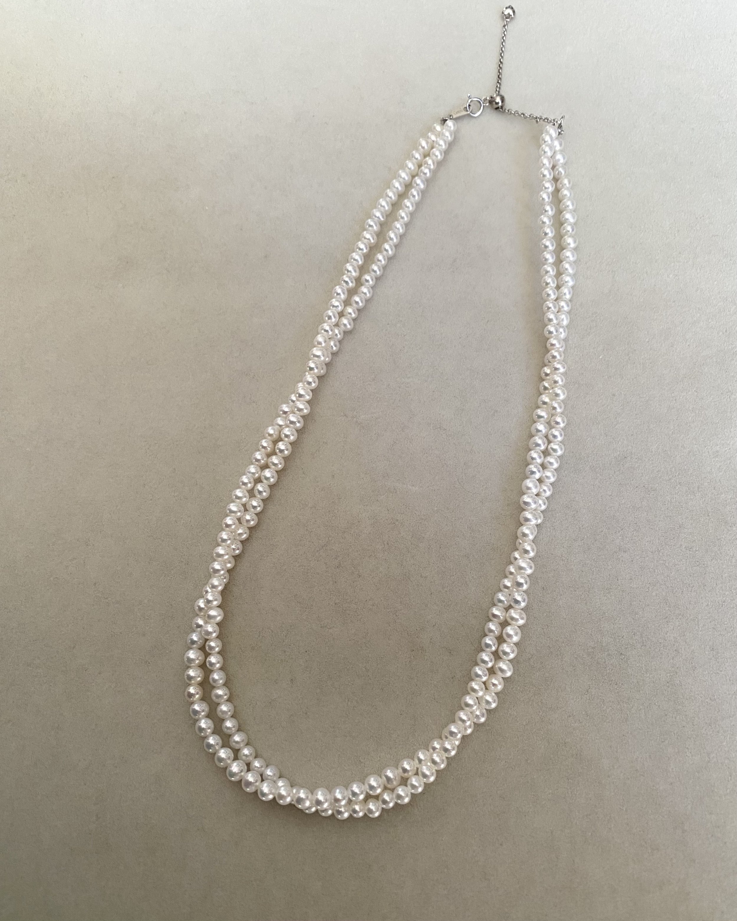 Top Lustre 4-4.5mm Radiant White Freshwater Nucleus-Free Double-Strand Pearl Necklace, Mirror-Like Shine, Japanese Durable S925 Silver Clasp Starlit Pearls