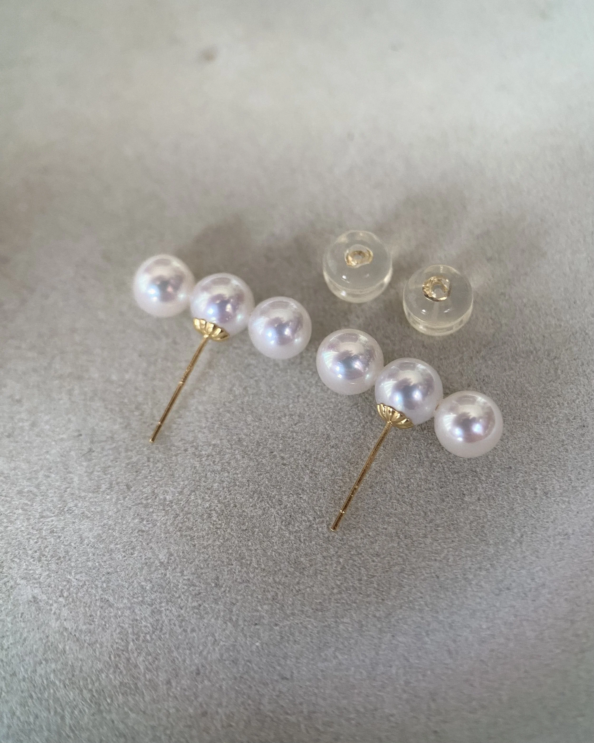 Solid 18K Gold_Top-Gr Aurora Freshwater Pearl Pendant & Earrings Set, Perfectly Matched 5.2mm Pearls, Collector-Gr Luxury Jewellery Starlit Pearls