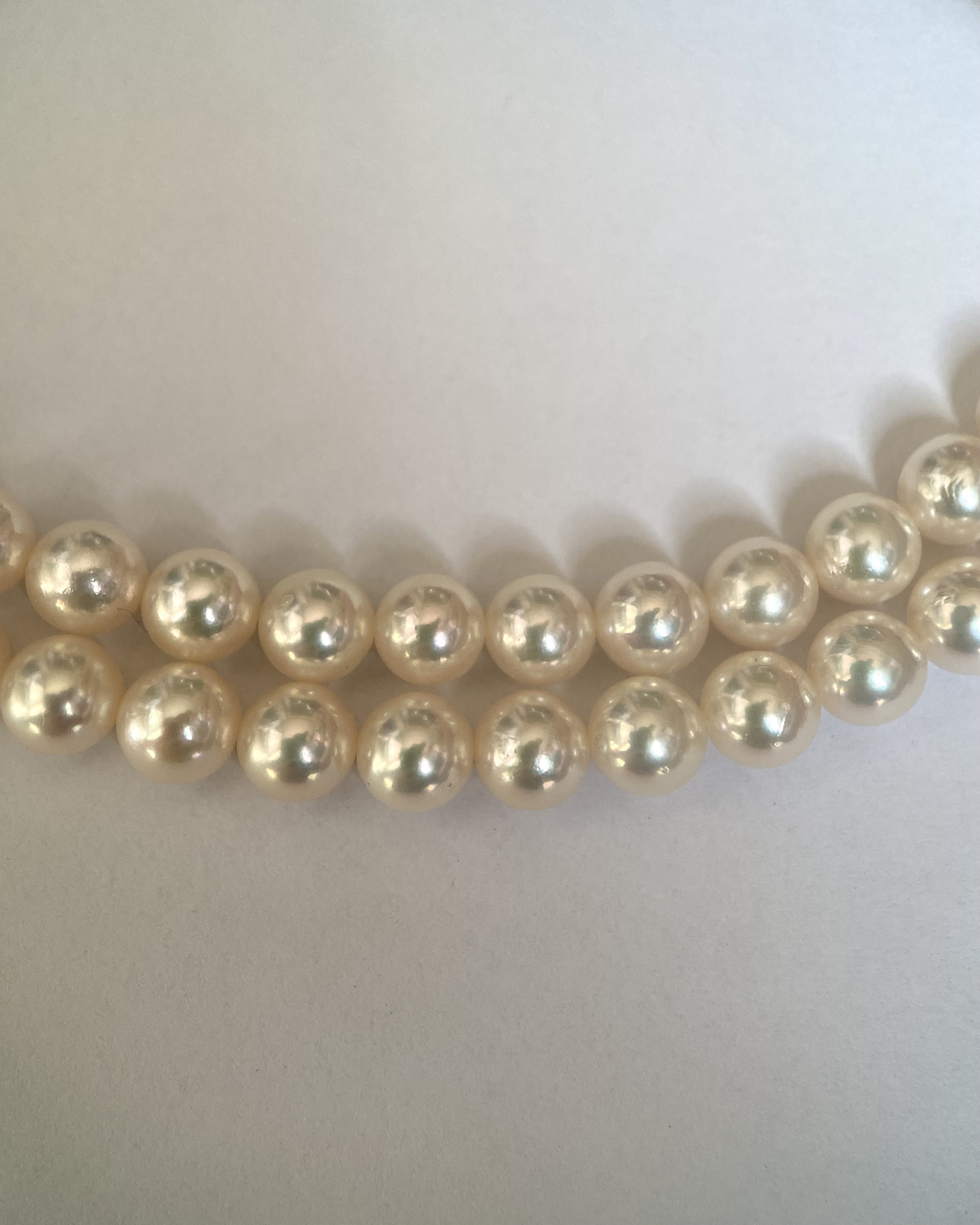 33" Extra-Long White Japanese Akoya Pearl Opera Necklace 6.5–7mm, Rose Overtone, 3D Floral Silver Clasp, Japan Jewellery Showpiece Starlit Pearls