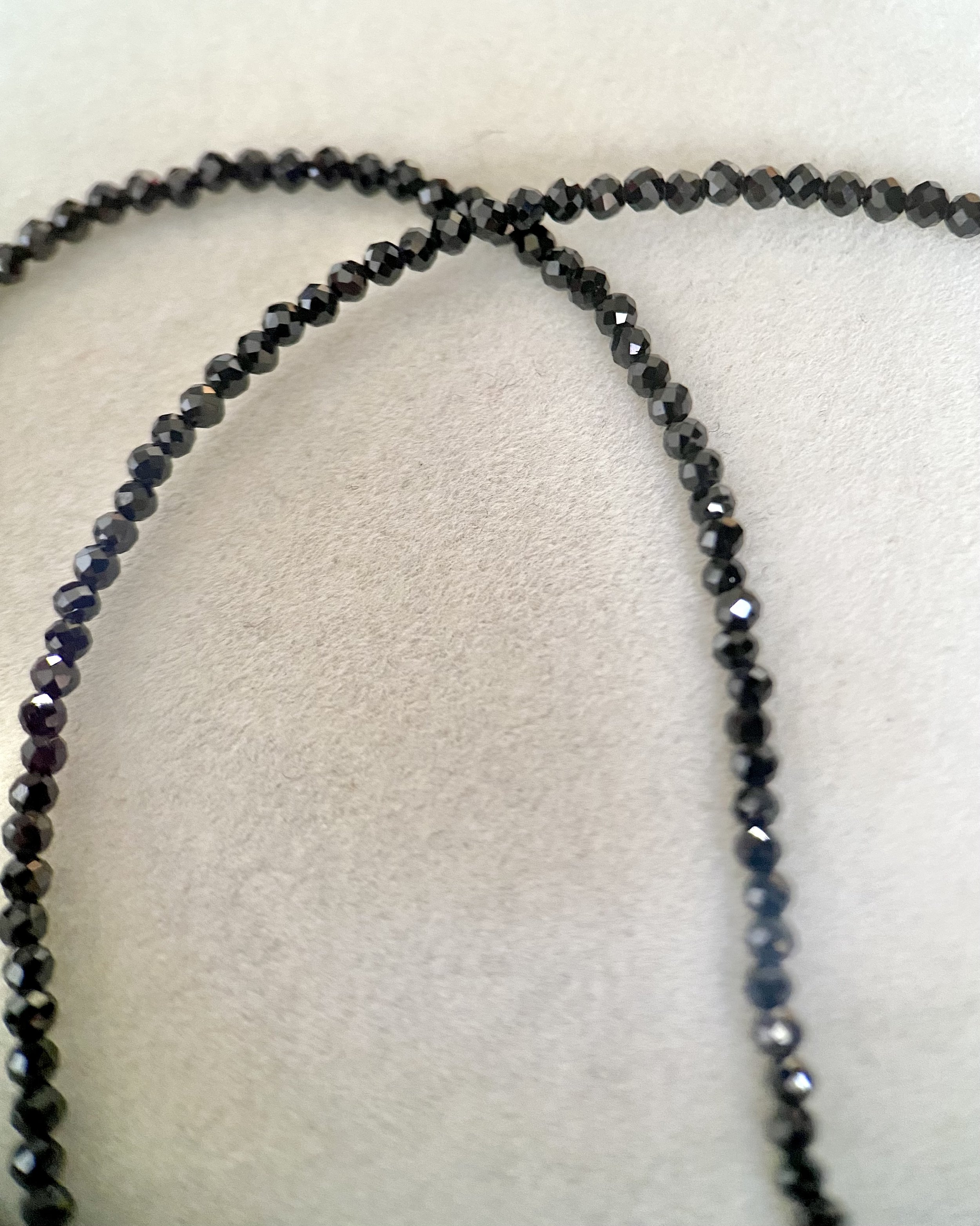 14mm Tahitian South Sea Baroque Pearl Necklace, Iridescent Peacock-Green Pearl on Micro-Faceted Black Spinel Strand, S925 Silver Clasp Starlit Pearls