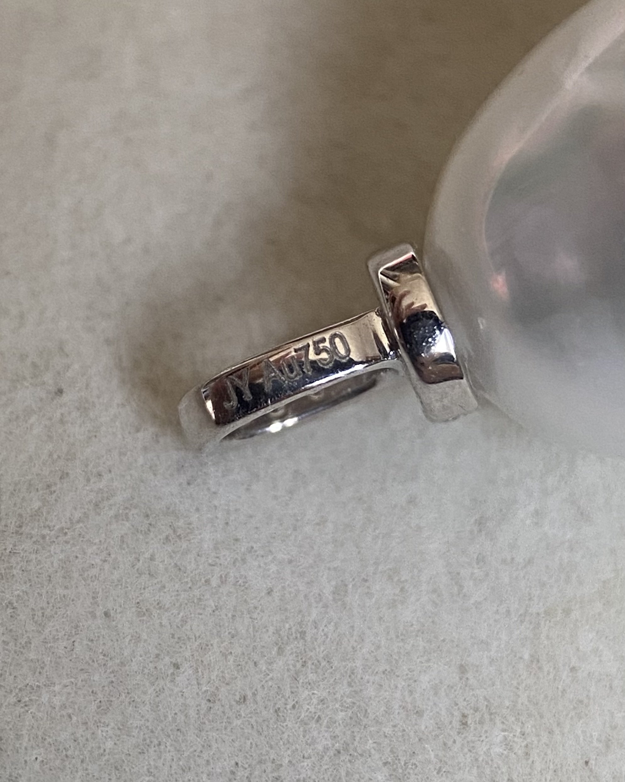 Solid 18ct White Gold_12mm Silver White Australian South Sea Baroque Pearl Pendant, 18K CZ Bail, Rare Cool-Tone Satin Lustre Starlit Pearls