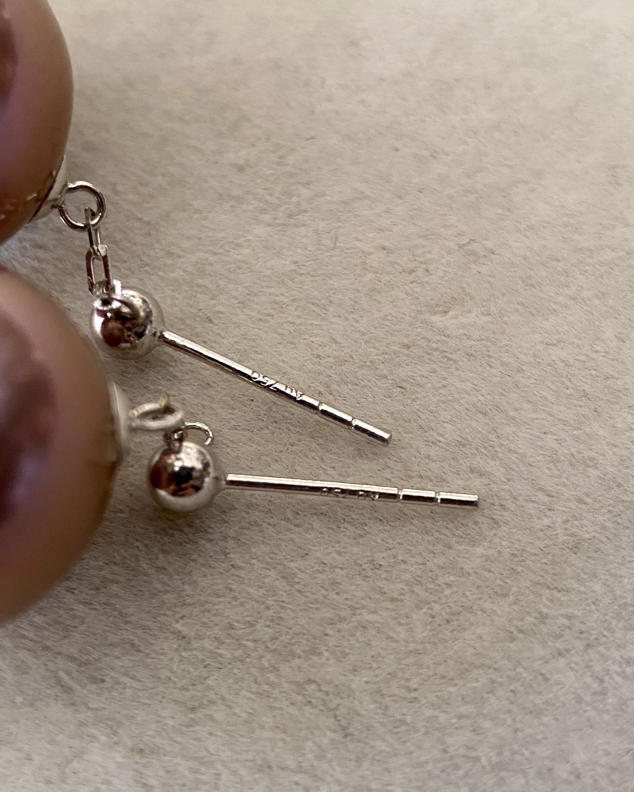 Giant 14.2mm Natural Plum-Pie Purple Freshwater Pearl Drop Earrings – Top-Tier 6A Quality, Mirror Lustre, Thick Solid 18K White Gold Starlit Pearls