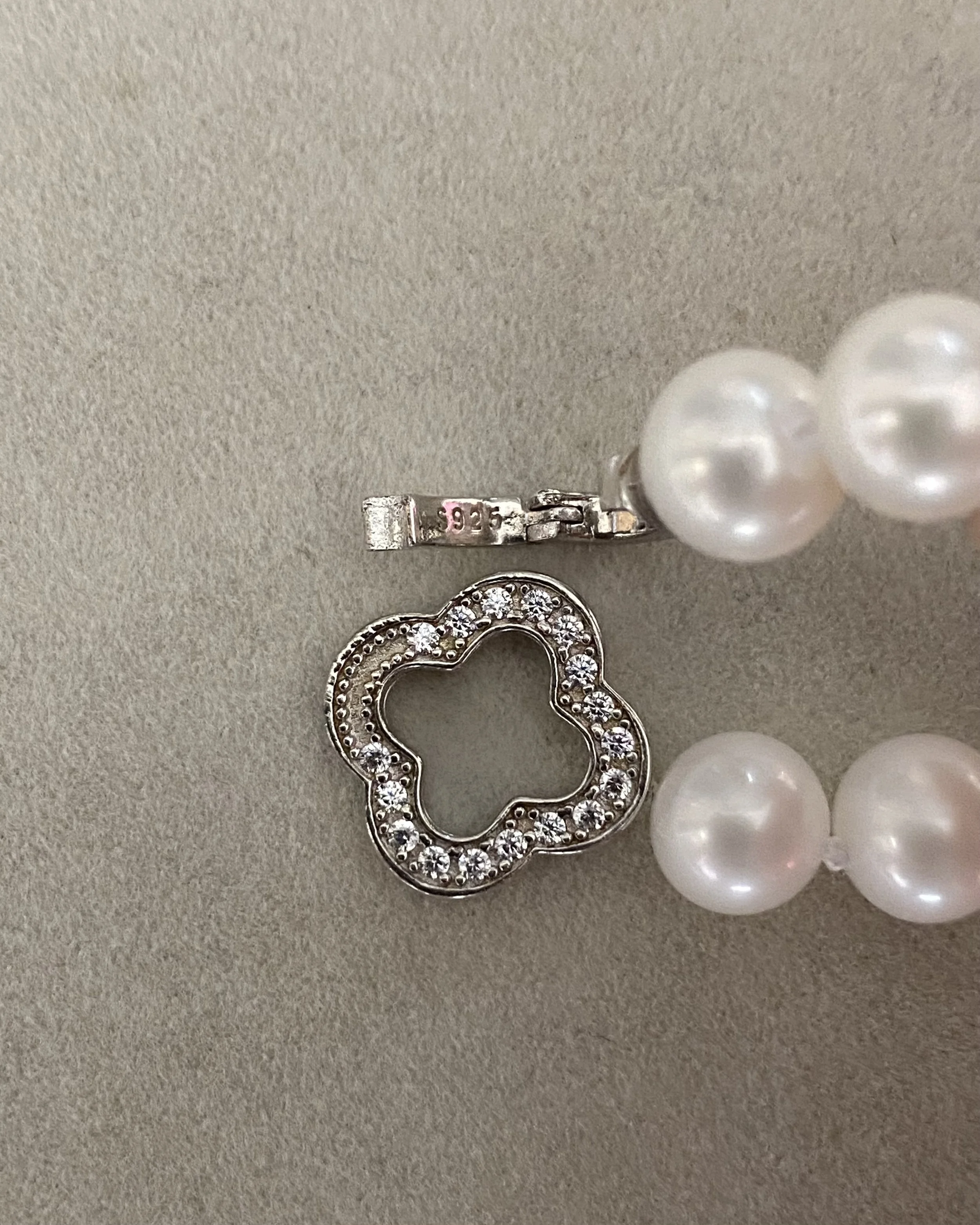 Guild Certified Superior Snow White Nucleus-Free Freshwater Pearl Necklace 8mm, Satin Lustre, S925 Silver Convertible Floral Clasp Starlit Pearls