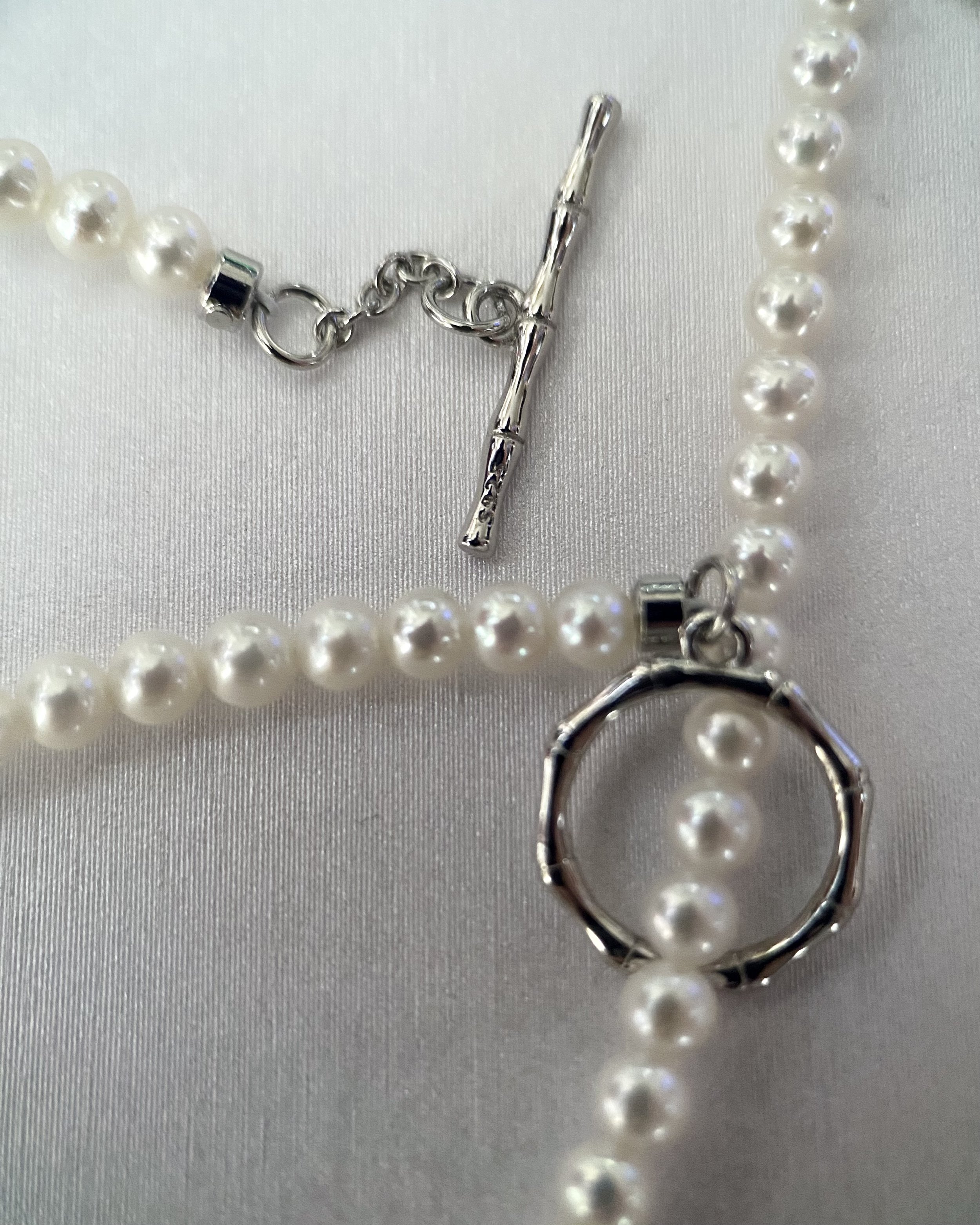 Top-Grade 49'' Extra-Long 3.5-4mm Radiant White Mini Freshwater Pearl Necklace, Japanese S925 Silver Hand-Hammered Clasp, Multi-Layer Styling Starlit Pearls