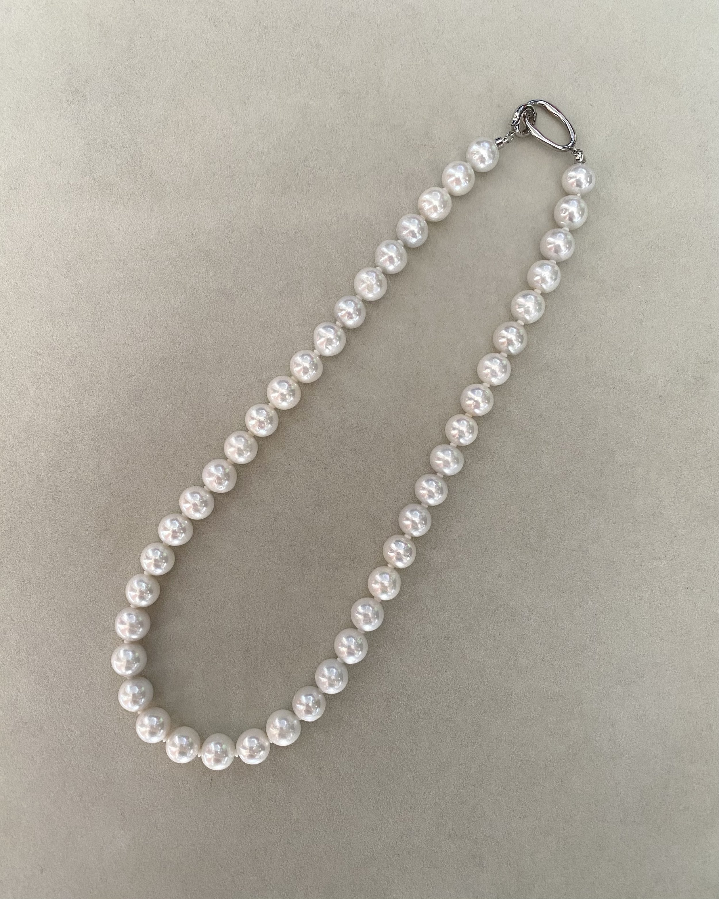 Premium 9-9.5mm Glacial White Freshwater Pearl Necklace, Striking Lustre, Pale Pink Overtones, Japanese Original S925 Multi-Function Clasp Starlit Pearls