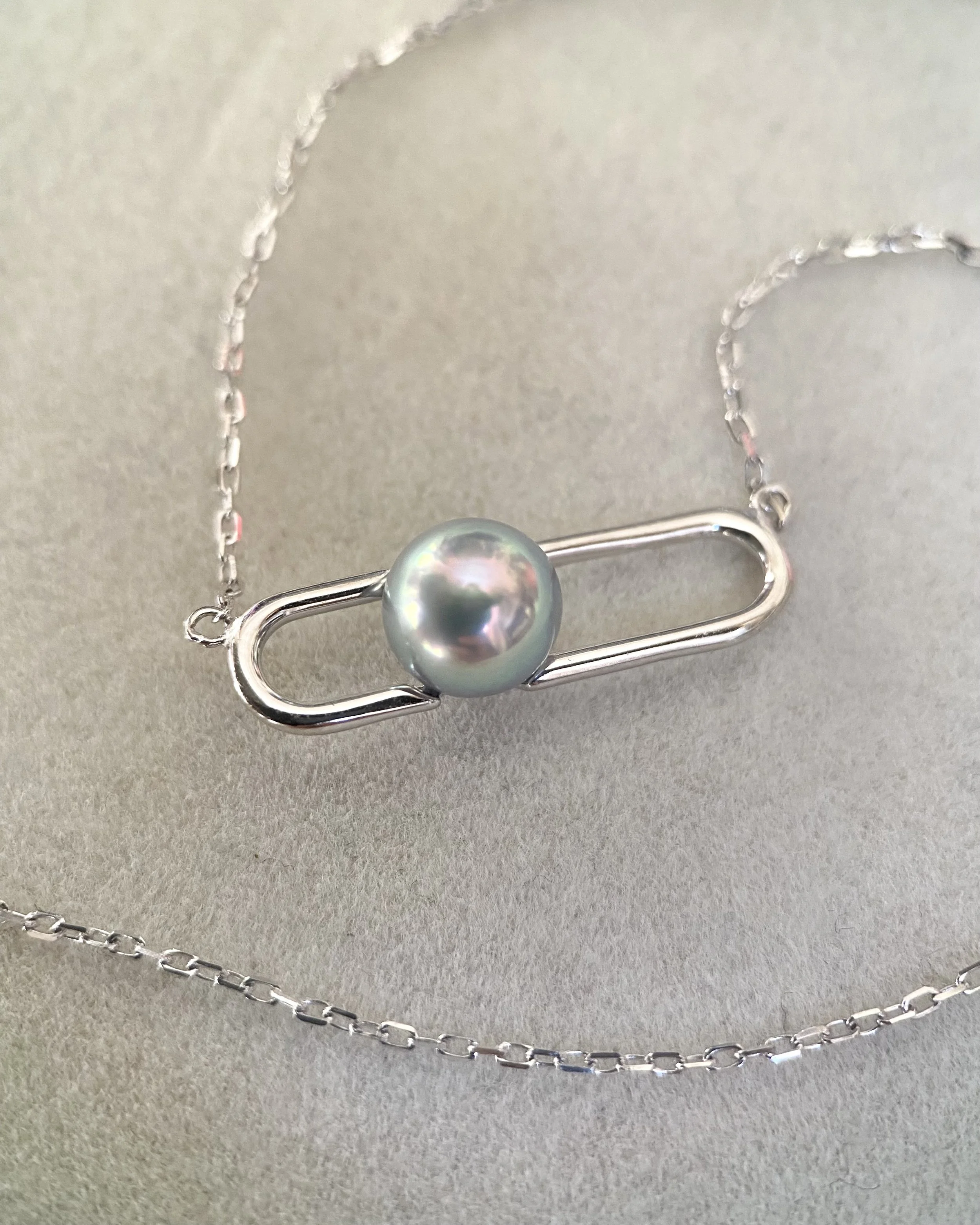 Rare Peacock Lagoon Blue-Green Japanese Madama Akoya Pearl Necklace 7.3mm , Iridescent Overtones, S925 Loop Pendant, Show Piece starlit Pearls