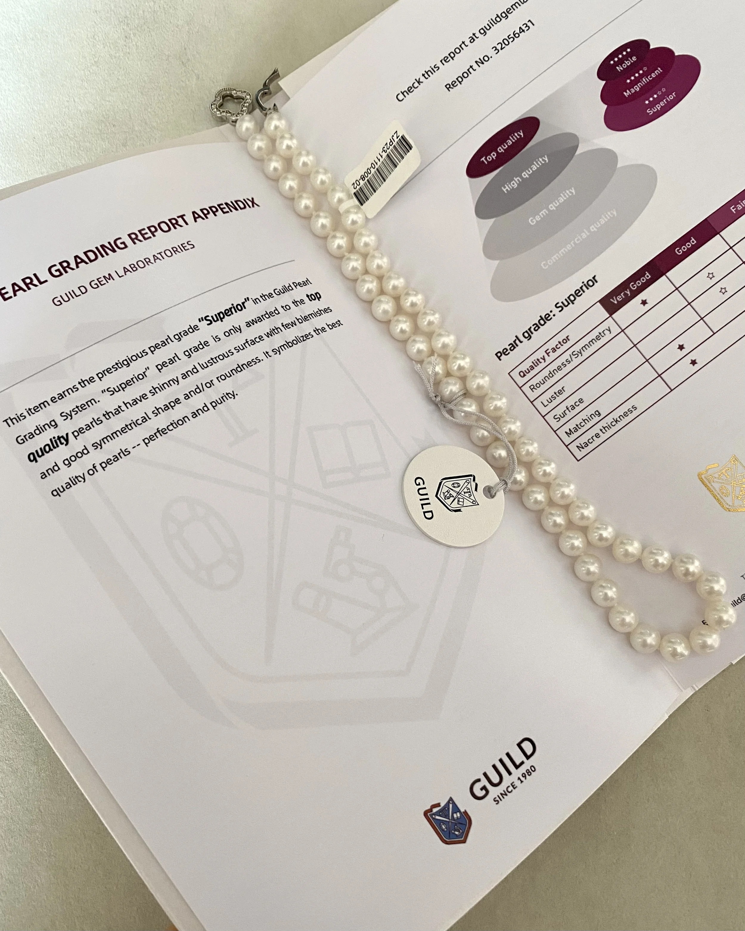 Guild Certified Superior Snow White Nucleus-Free Freshwater Pearl Necklace 8mm, Satin Lustre, S925 Silver Convertible Floral Clasp Starlit Pearls