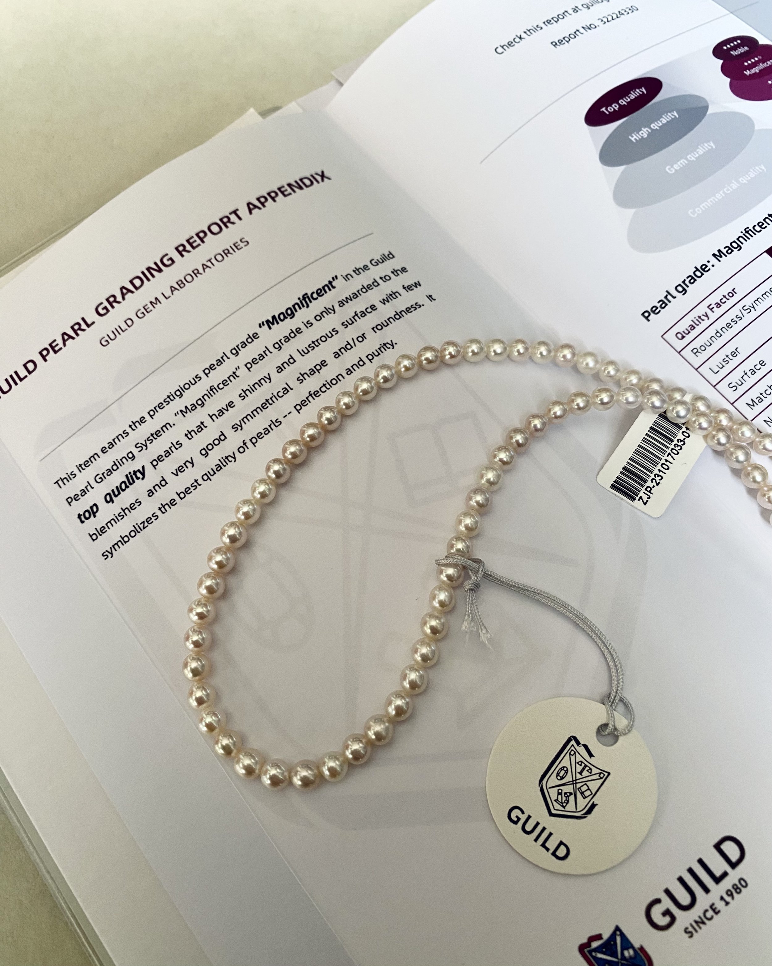 Top-Grade "Magnificent" 5mm Sakura Pink Freshwater Pearl Necklace, Exceptional Lustre, GUILD Gem Laboratories Certified, 18K Gold Clasp Starlit Pearls
