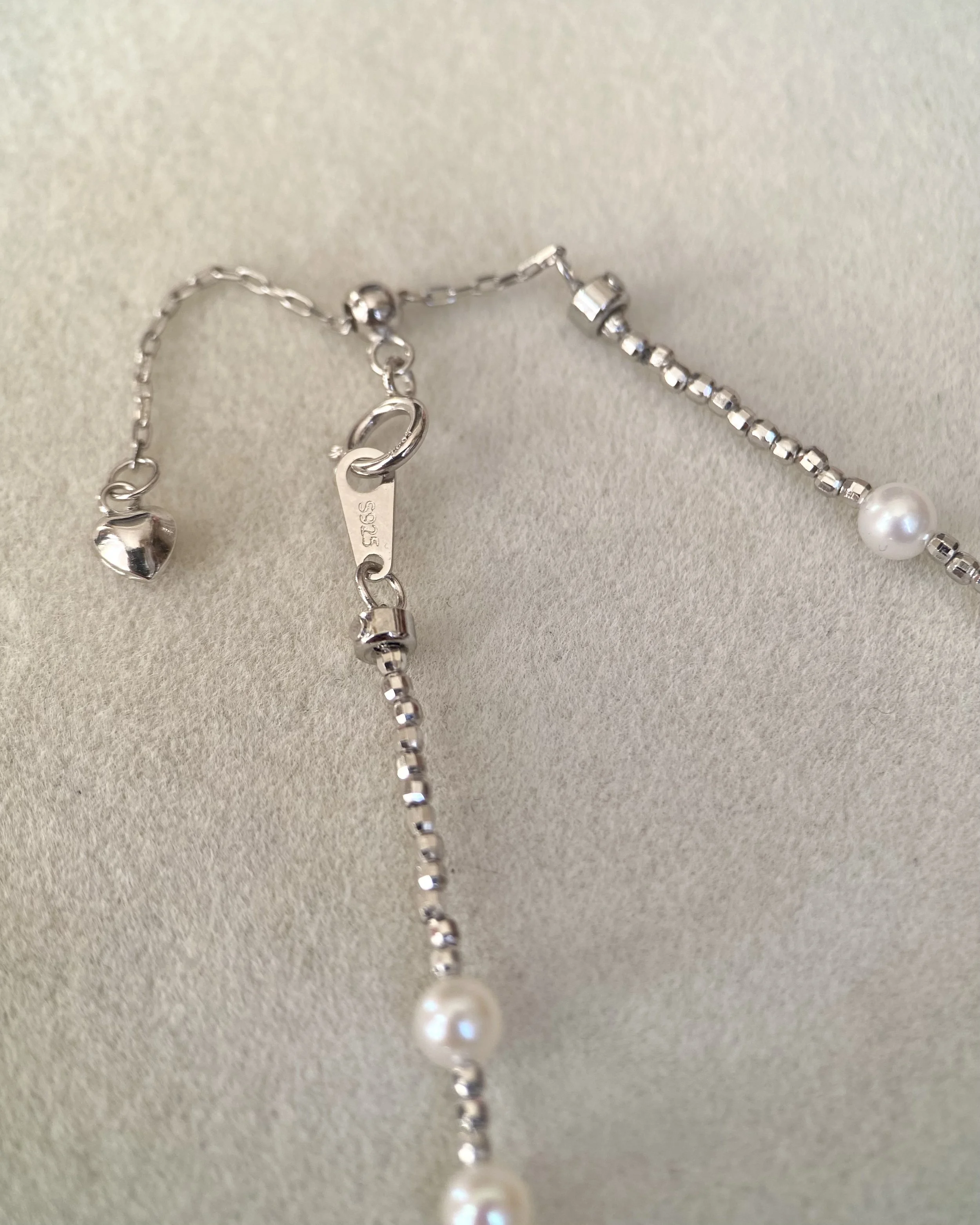 'Celestial Drift' Natural Silver-Grey Japanese Madama Akoya & Mini White Pearl Double-Strand Necklace 7–8mm/3mm, Japanese S925 Silver Starlit Pearls