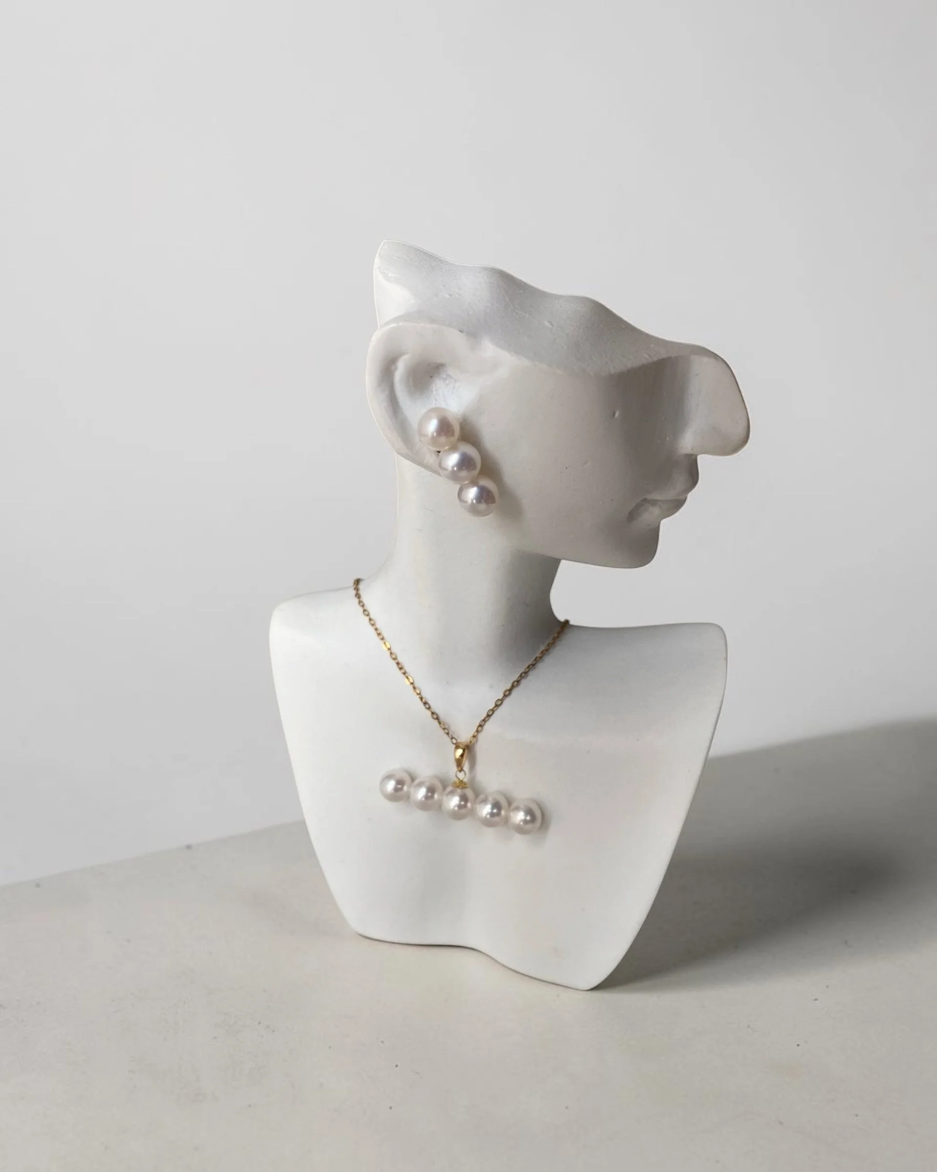 Solid 18K Gold_Top-Gr Aurora Freshwater Pearl Pendant & Earrings Set, Perfectly Matched 5.2mm Pearls, Collector-Gr Luxury Jewellery
