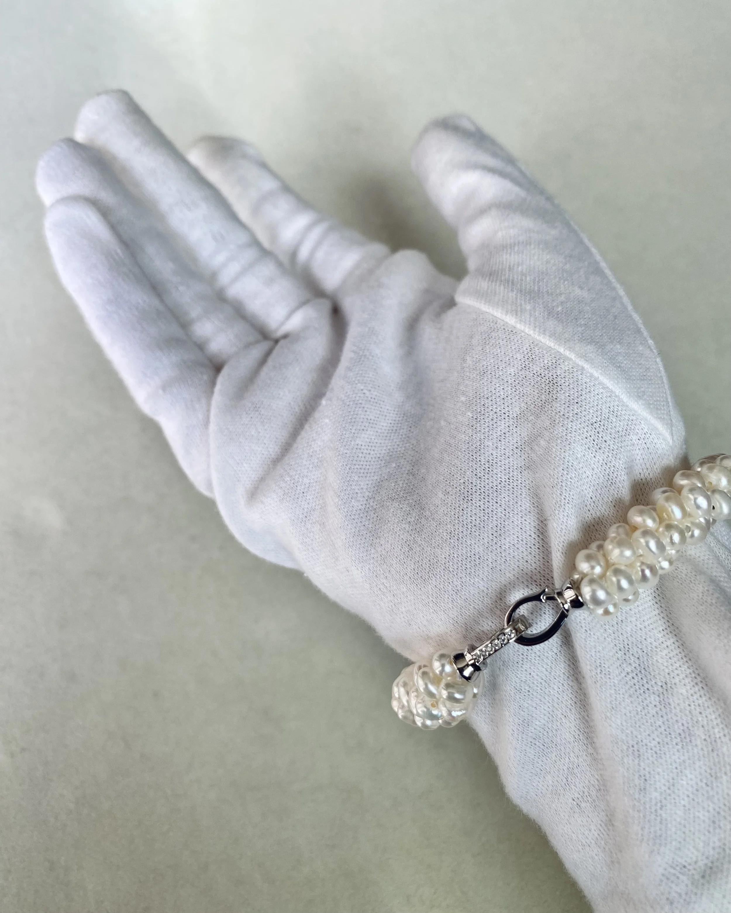 Handwoven Freshwater Keshi Pearl Necklace & Bracelet Set, 3.5mm Nucleus-Free Pearls, Silver Convertible Clip Clasps, Two-Way Wear Starlit Pearls