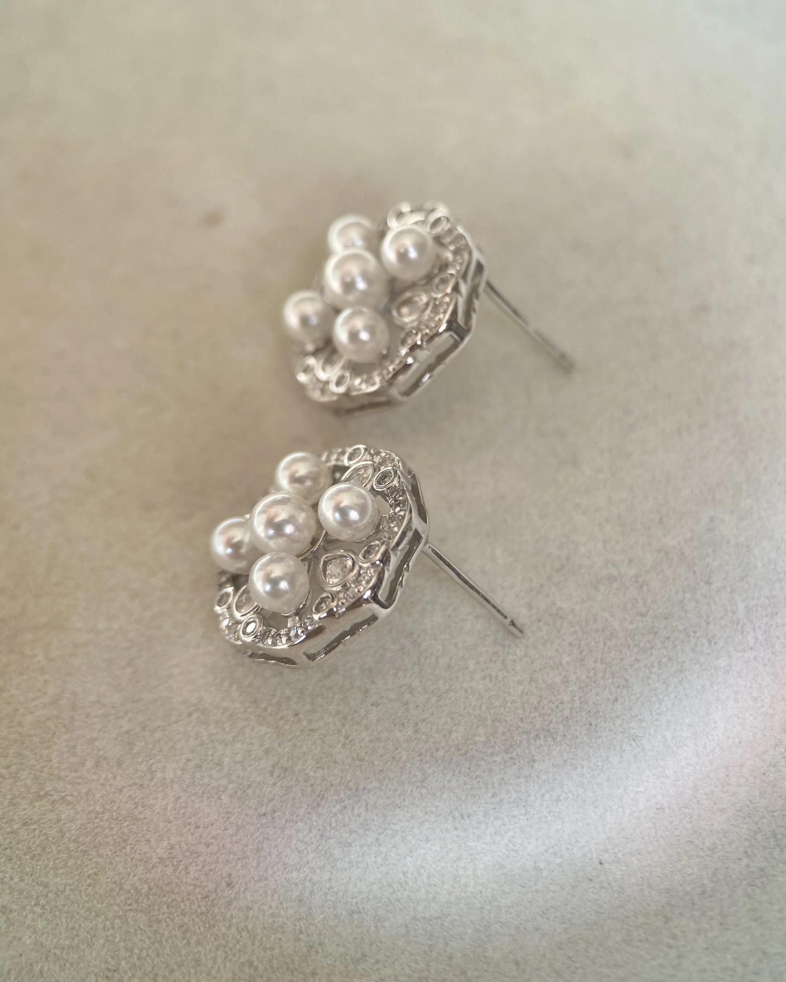 Top-Gr Japanese White Sairindama Akoya Pearl Stud Earrings, Starburst Floral Design in S925 Silver, Japan Jewellery Showpiece, Weddings Starlit Pearls