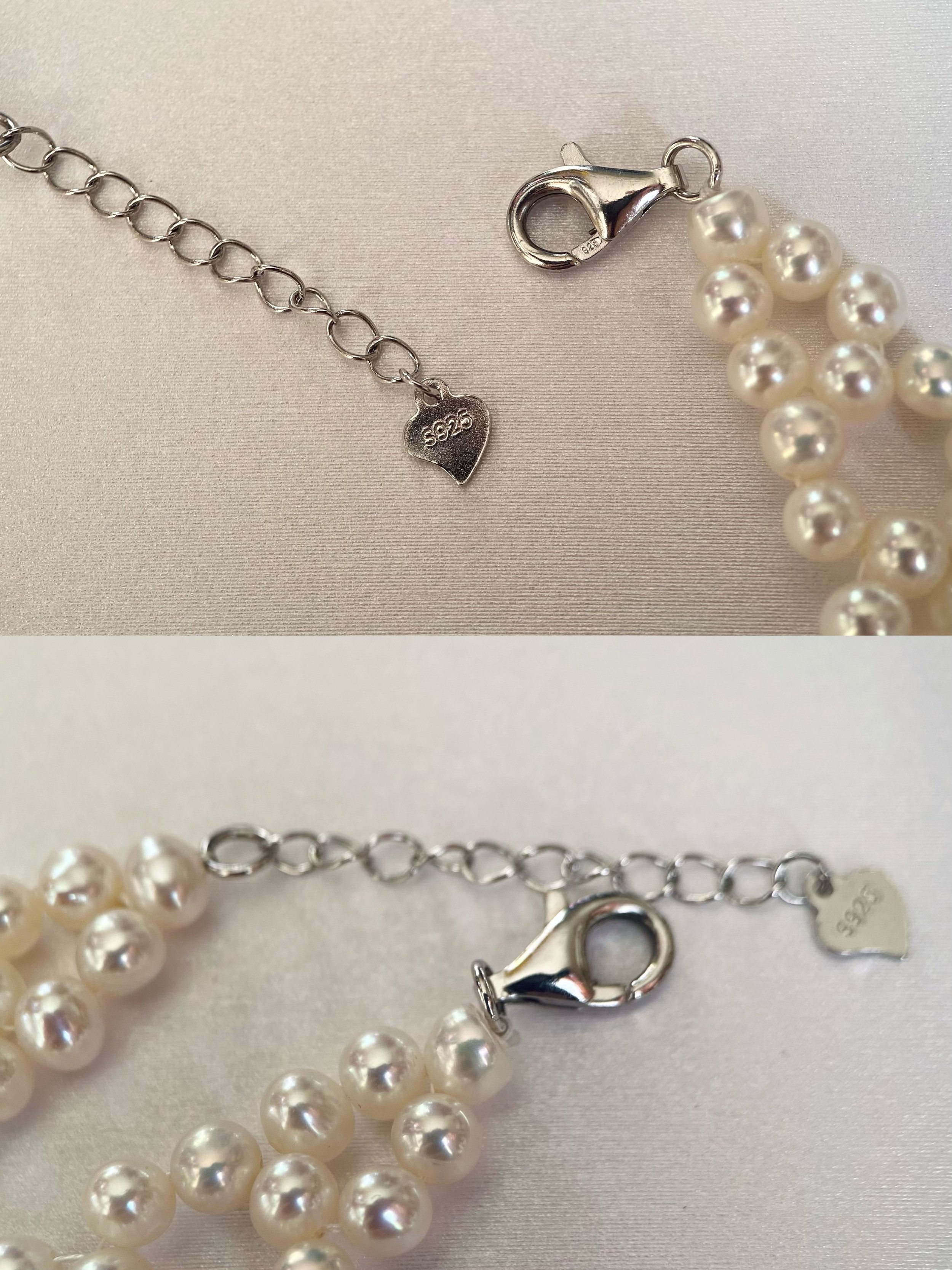 Ivory White Nucleus-Free Pearl V-Shaped Necklace, Nearly 300 Genuine Freshwater Pearls, S925 Silver Adjustable Clasp Starlit Pearls
