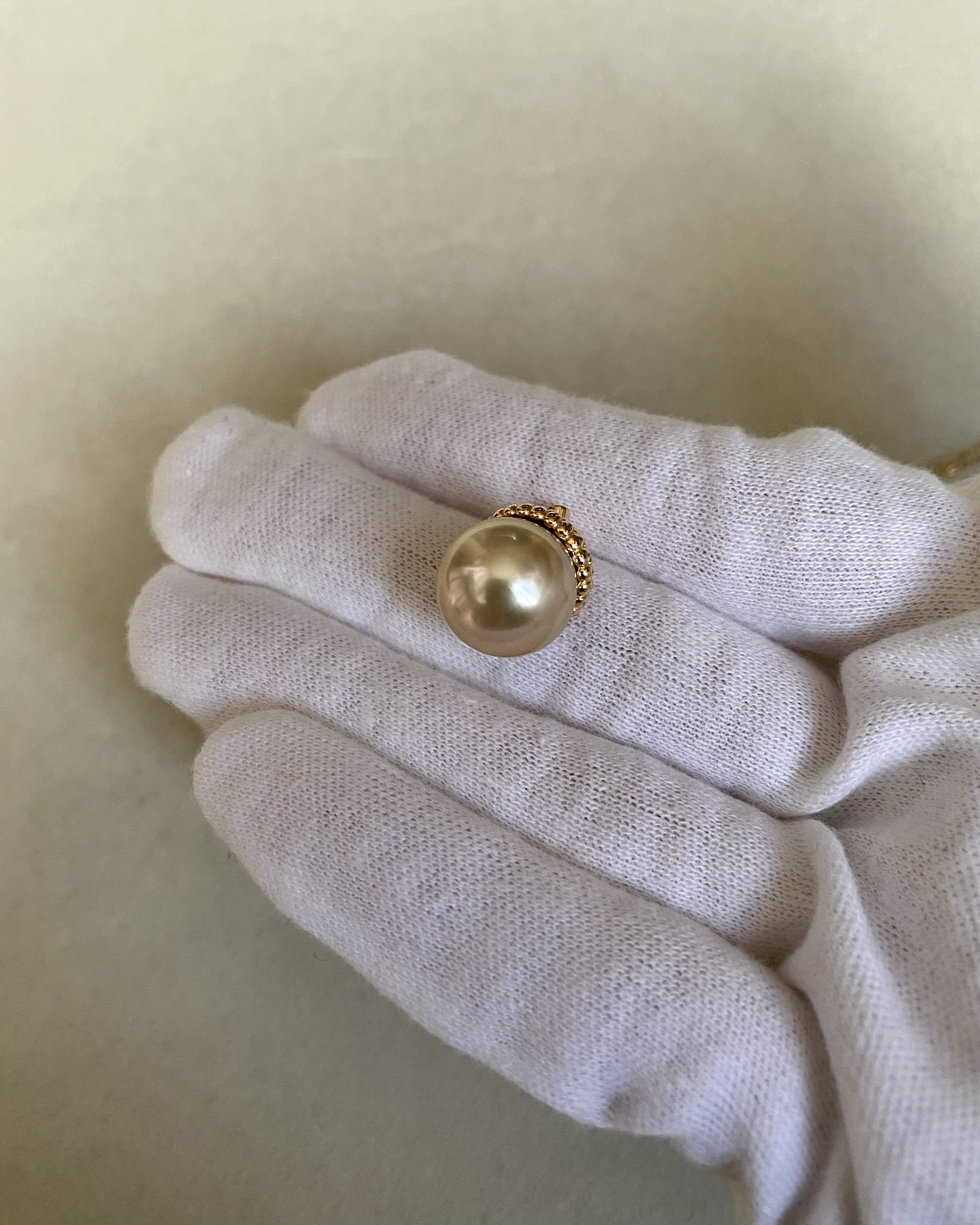 Genuine 12.5mm Golden South Sea Pearl Pendant, Radiant Liquid Gold Lustre, Luxurious S925 Silver Ice Age Scrat’s Acorn Design Starlit Pearls